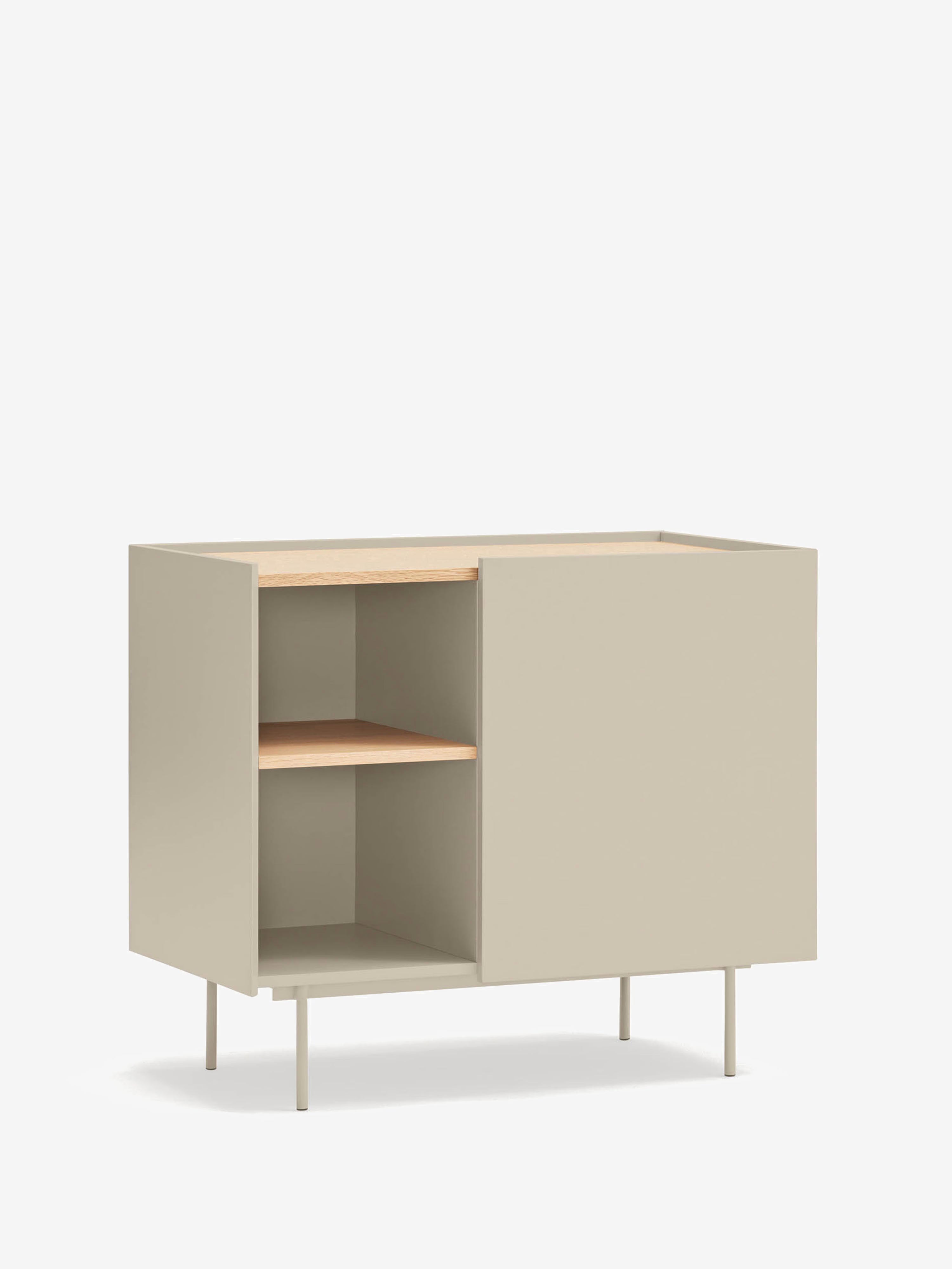 Otto cassettiera in rovere naturale e beige sabbia – Comò moderno 88 x 78 cm