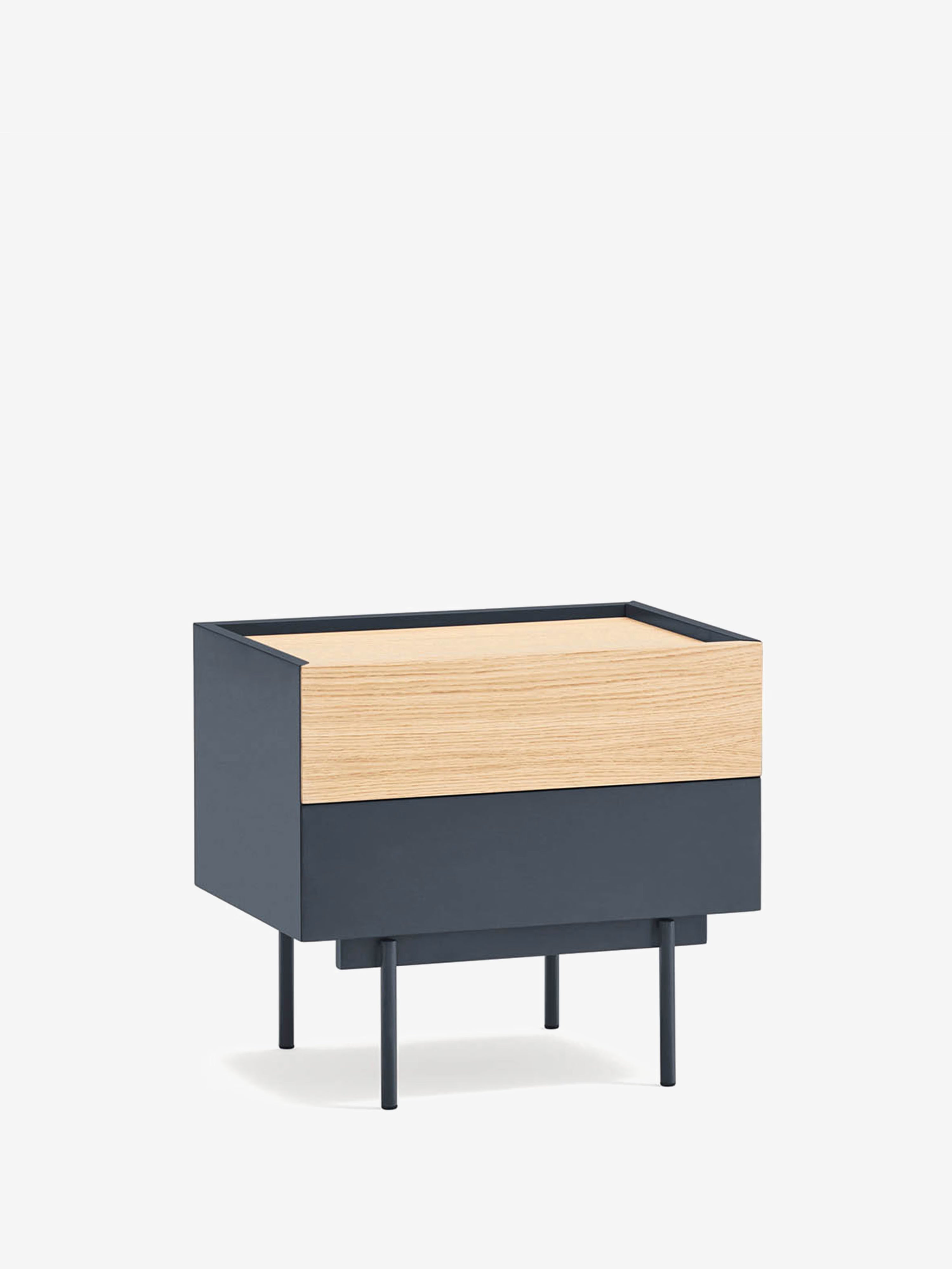 Otto comodino in rovere e grigio antracite – design moderno 50 x 47 cm