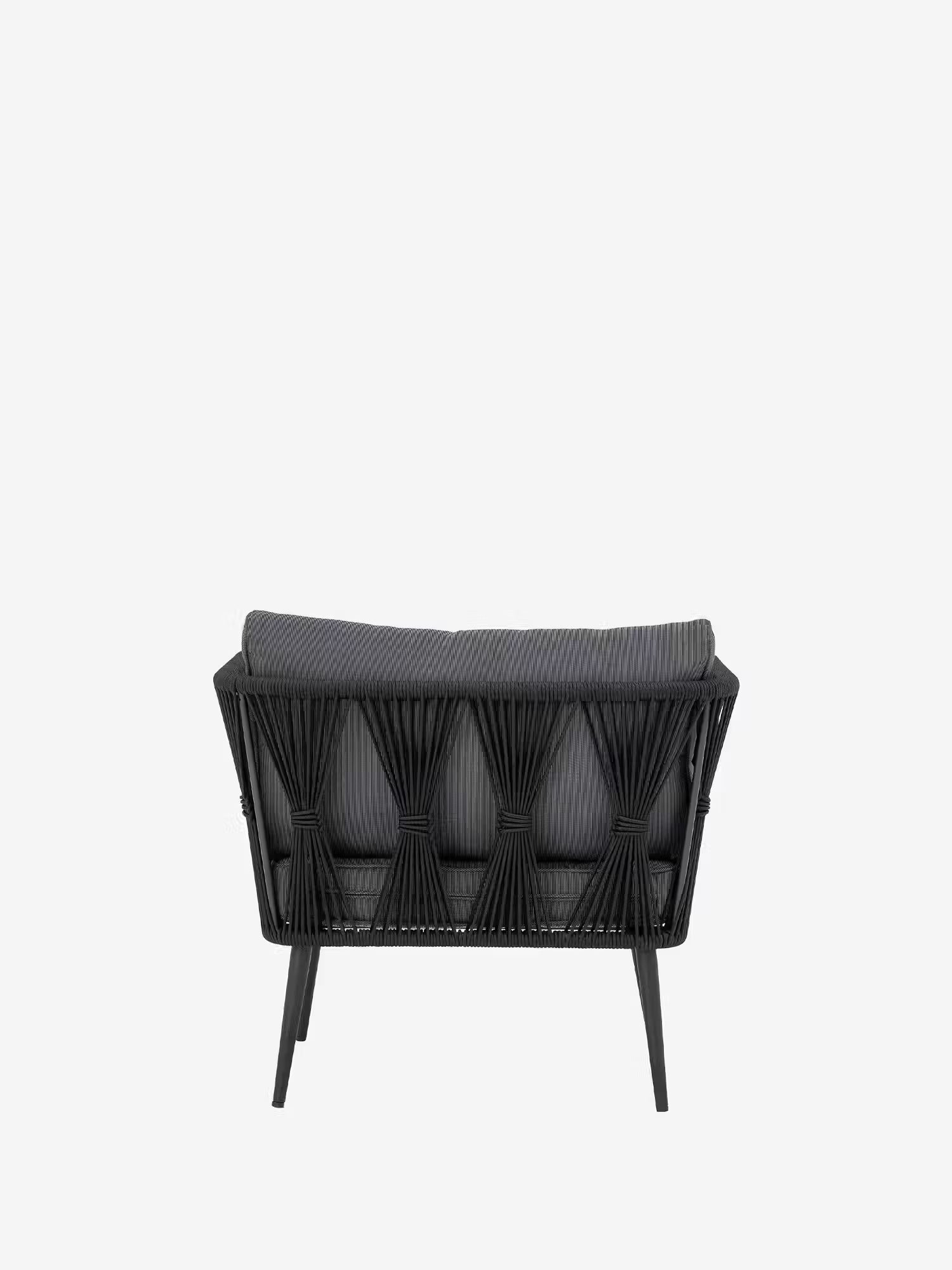 Pavone Outdoor armchair in metal and black woven rope - modern and elegant design