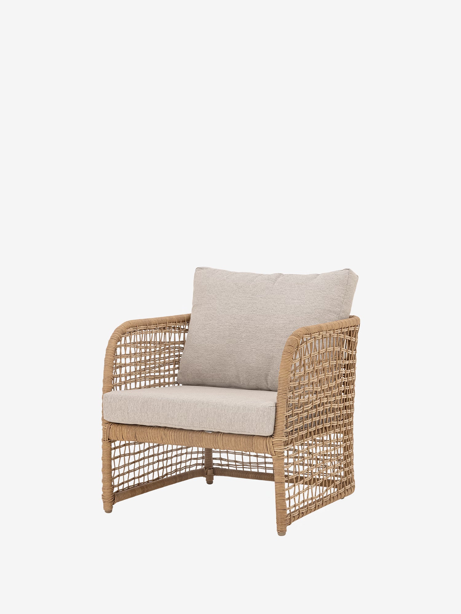 Penzano Sillón de exterior en ratán sintético color natural con cojines