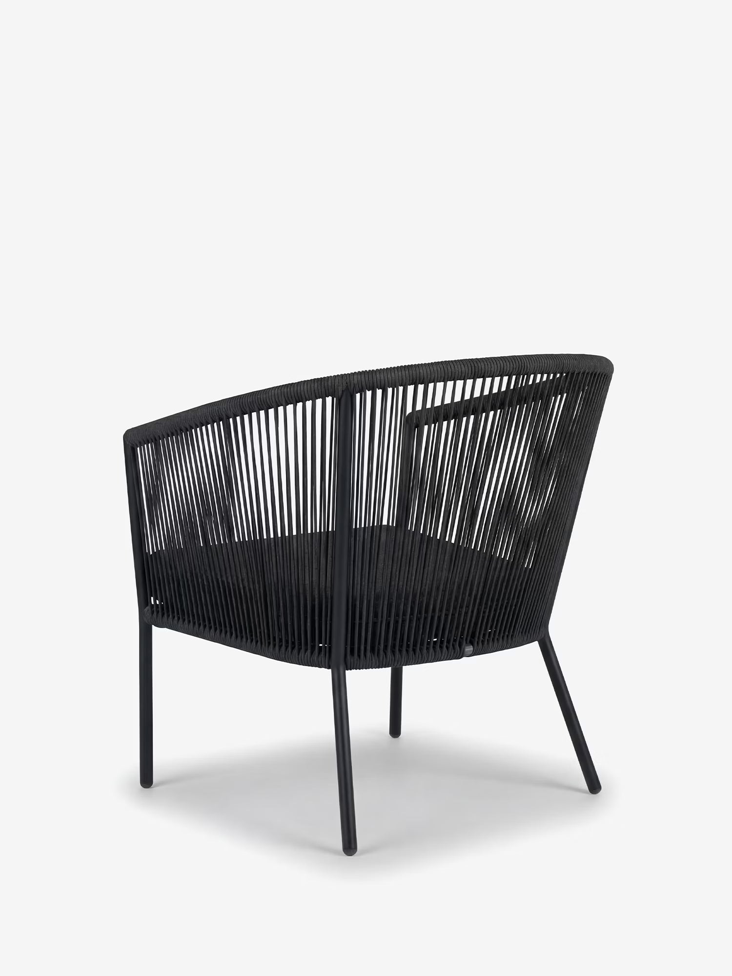 Vesper Sillón de exterior de cuerda gris pizarra y aluminio negro