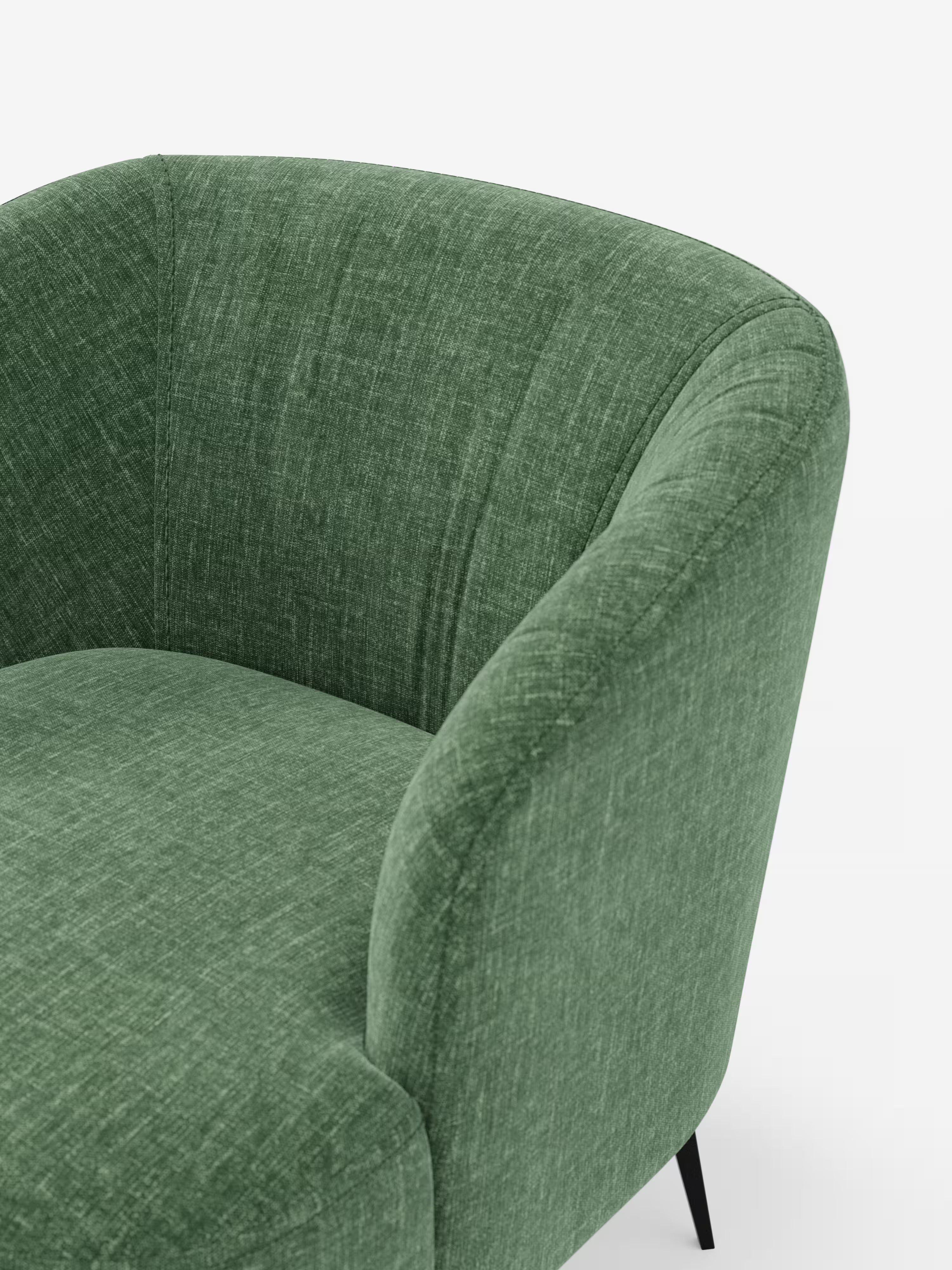 Renoa poltroncina moderna con influenze retrò in morbida ciniglia smacchiabile