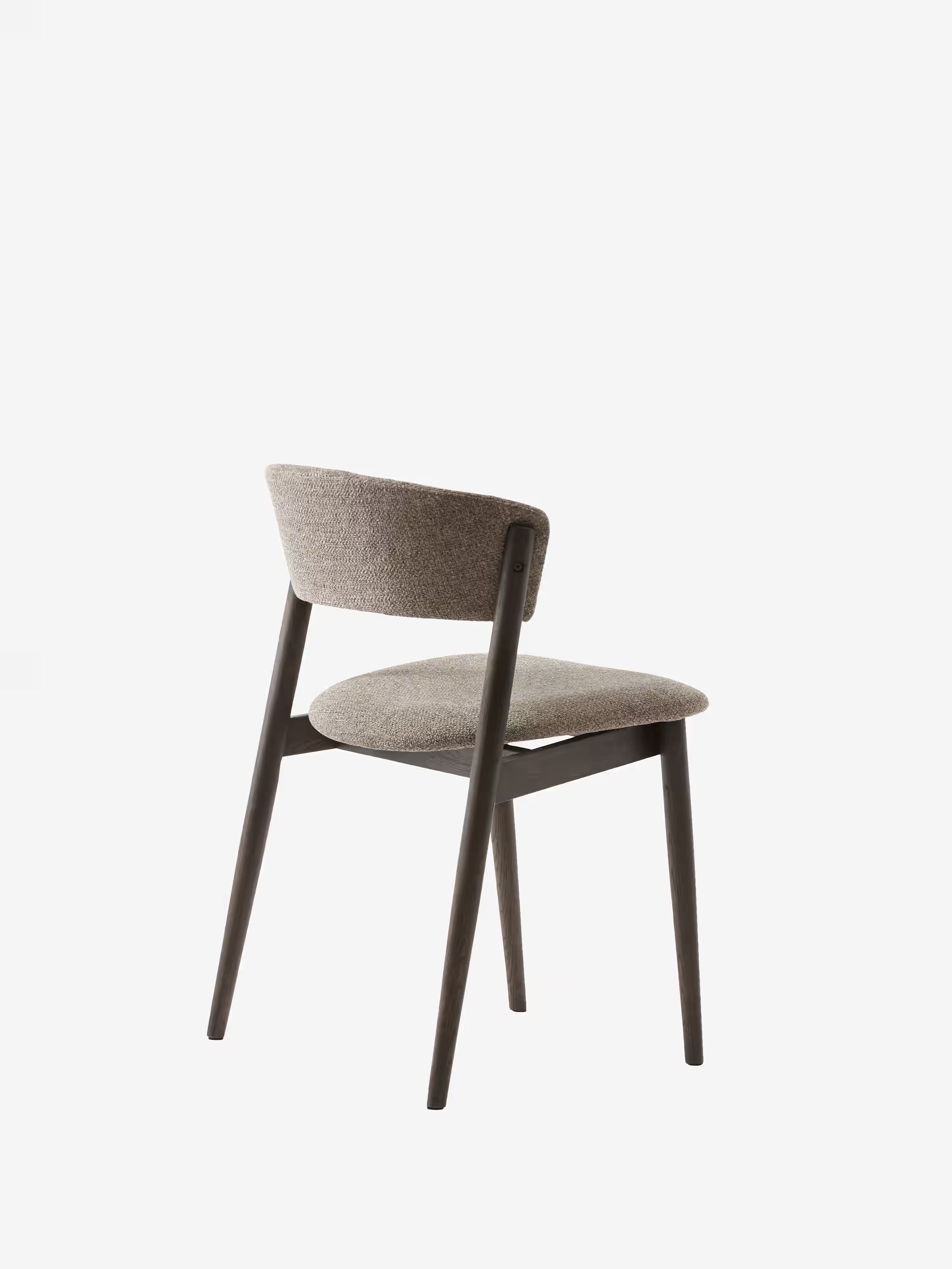 Revere sedia in ciniglia tortora e legno di rovere naturale FSC