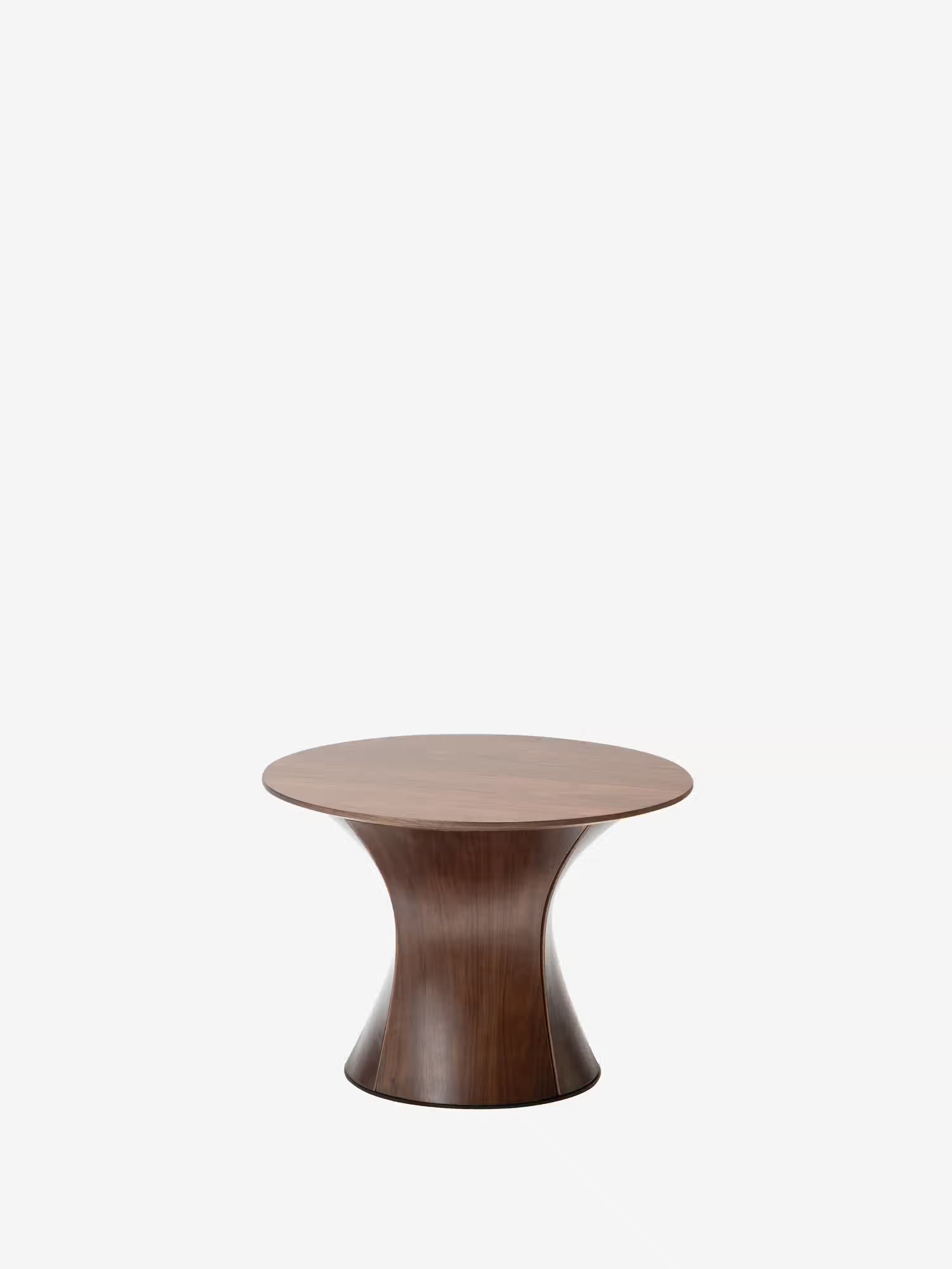 ROOT tavolino d'appoggio rotondo in legno - design scultoreo in noce o rovere chiaro Ø60 cm