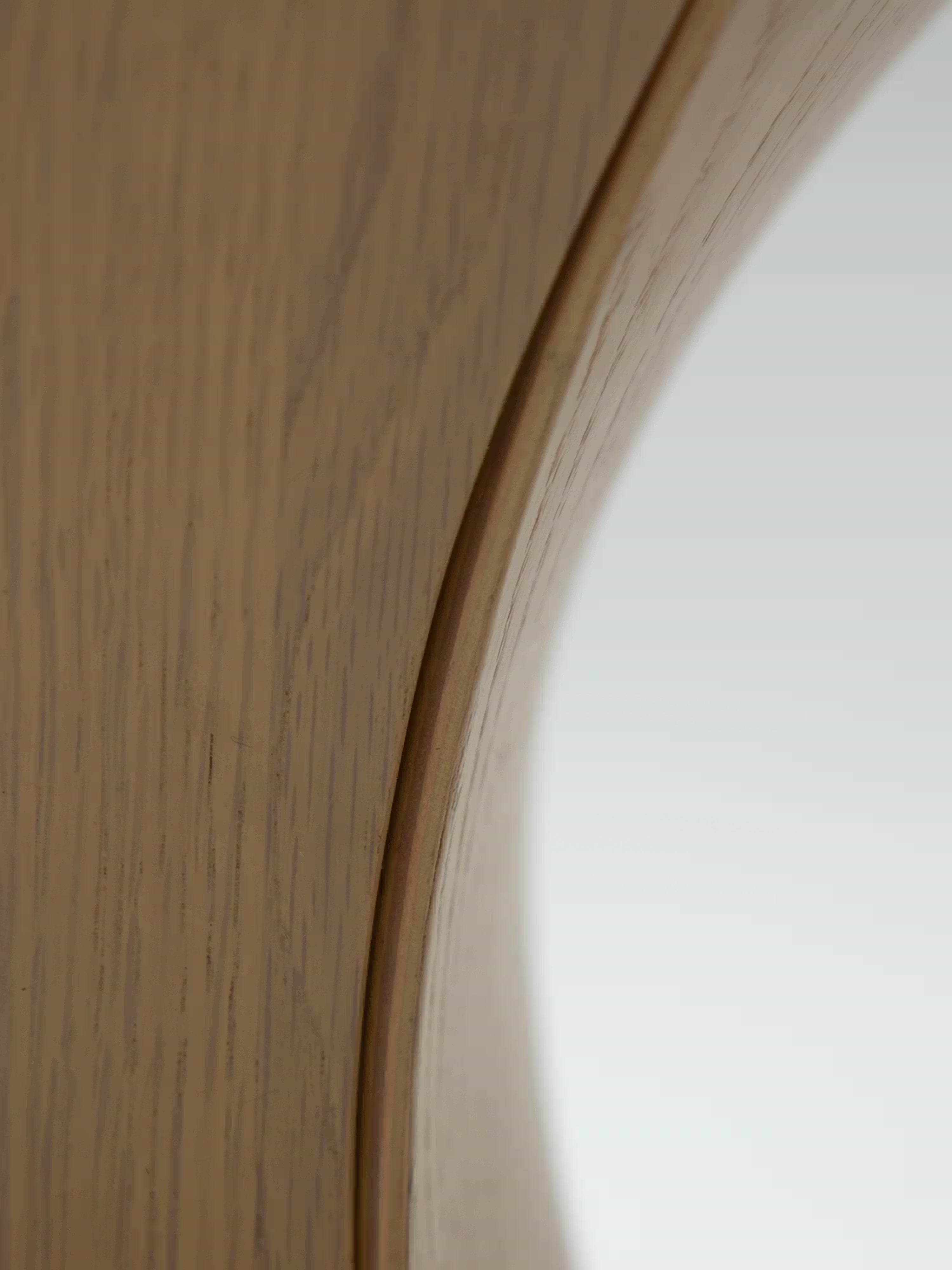 ROOT round side table in wood - sculptural design in walnut or light oak Ø60 cm