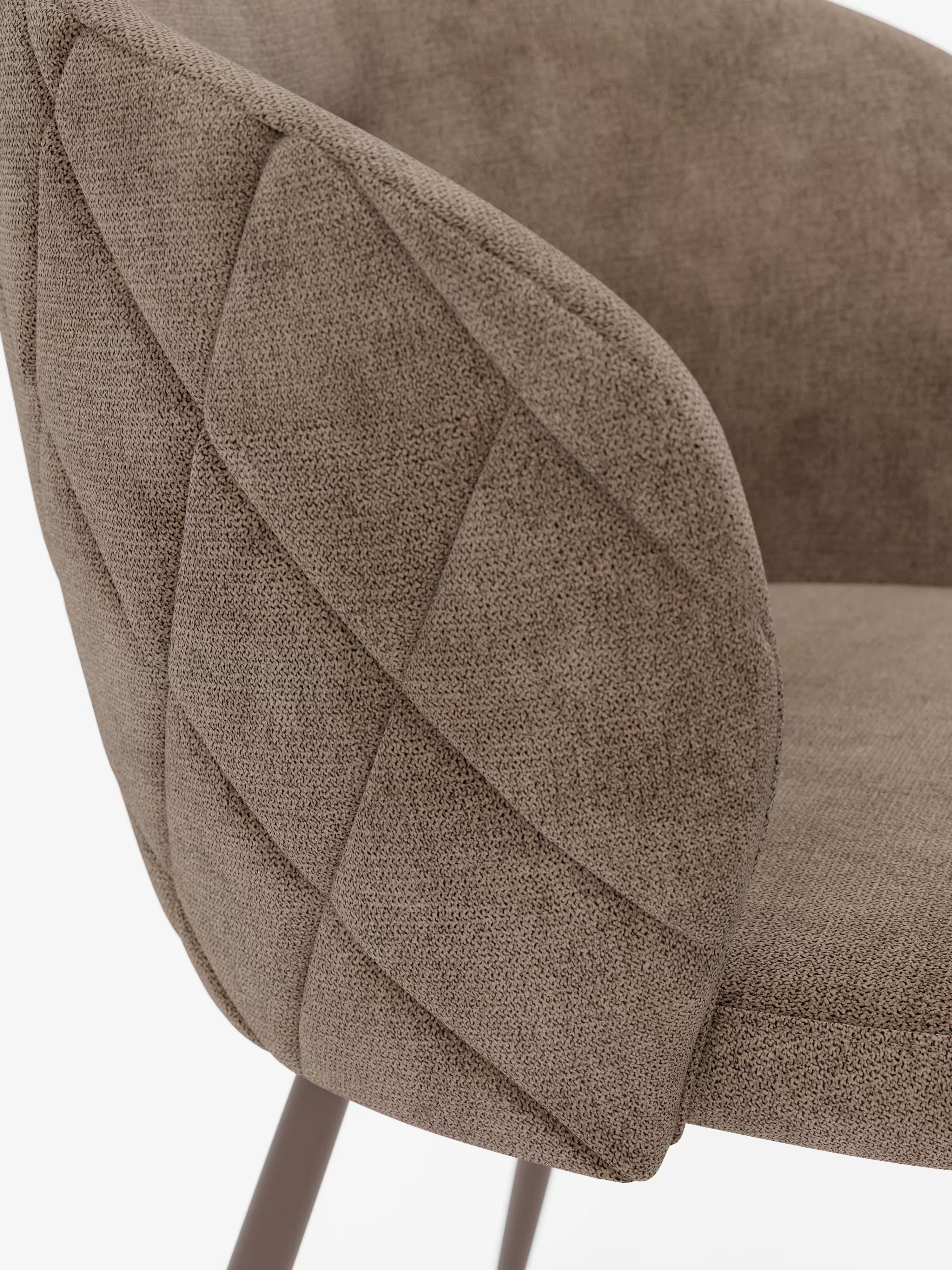 Chaise Rumble en tissu matelassé avec structure en métal marron