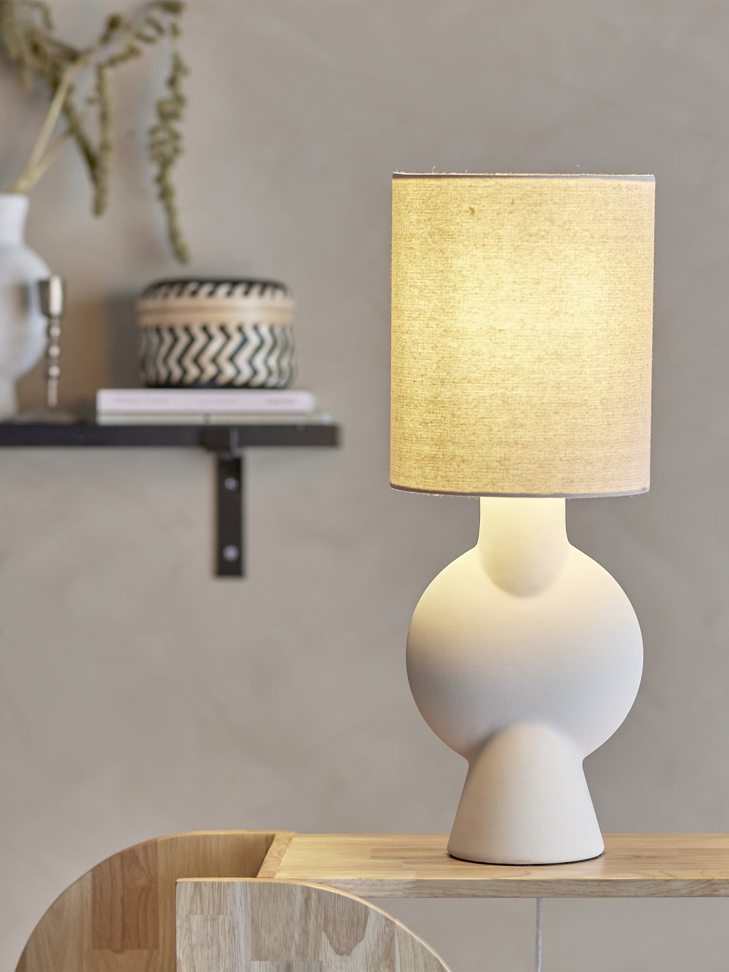 Lampe de table Sergio en grès – Design minimal sculptural
