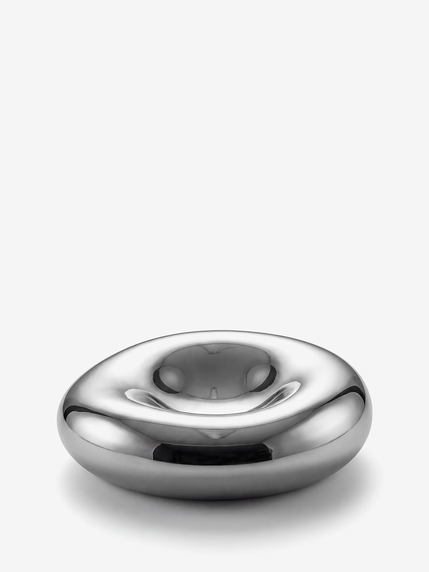 Shine cuenco decorativo de gres con efecto plata cromada