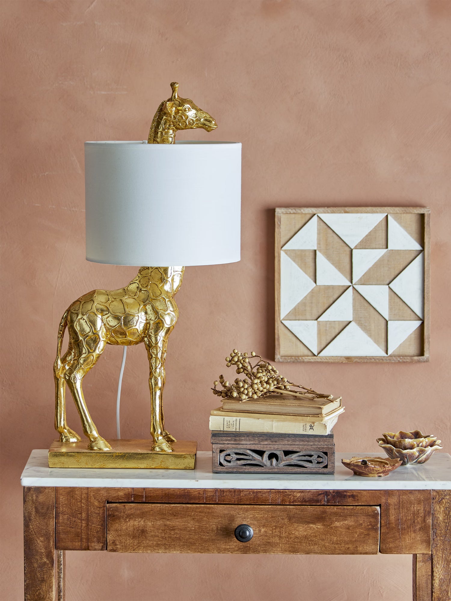 Lampe de table Silas en forme de girafe dorée