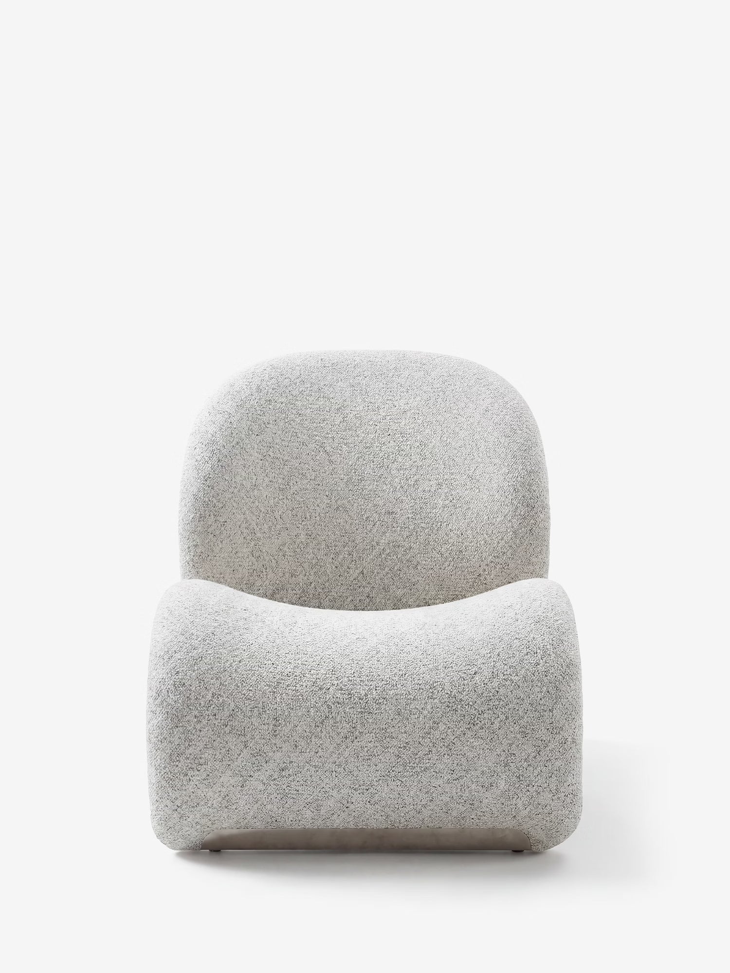 Sofia Poltrona lounge FSC® 100% in tessuto misto cotone panna - design minimale e scultoreo