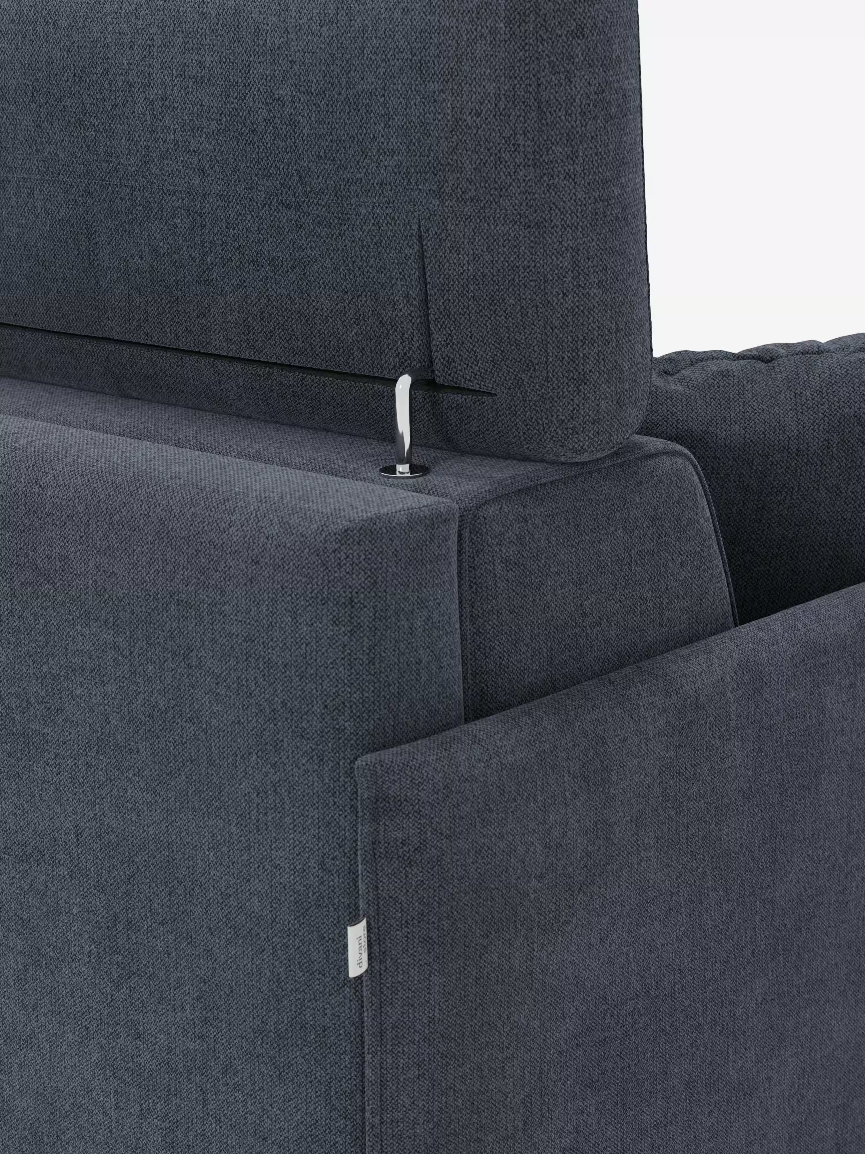 Sole Divano letto angolare con penisola contenitore – poggiatesta reclinabili e rivestimento smacchiabile