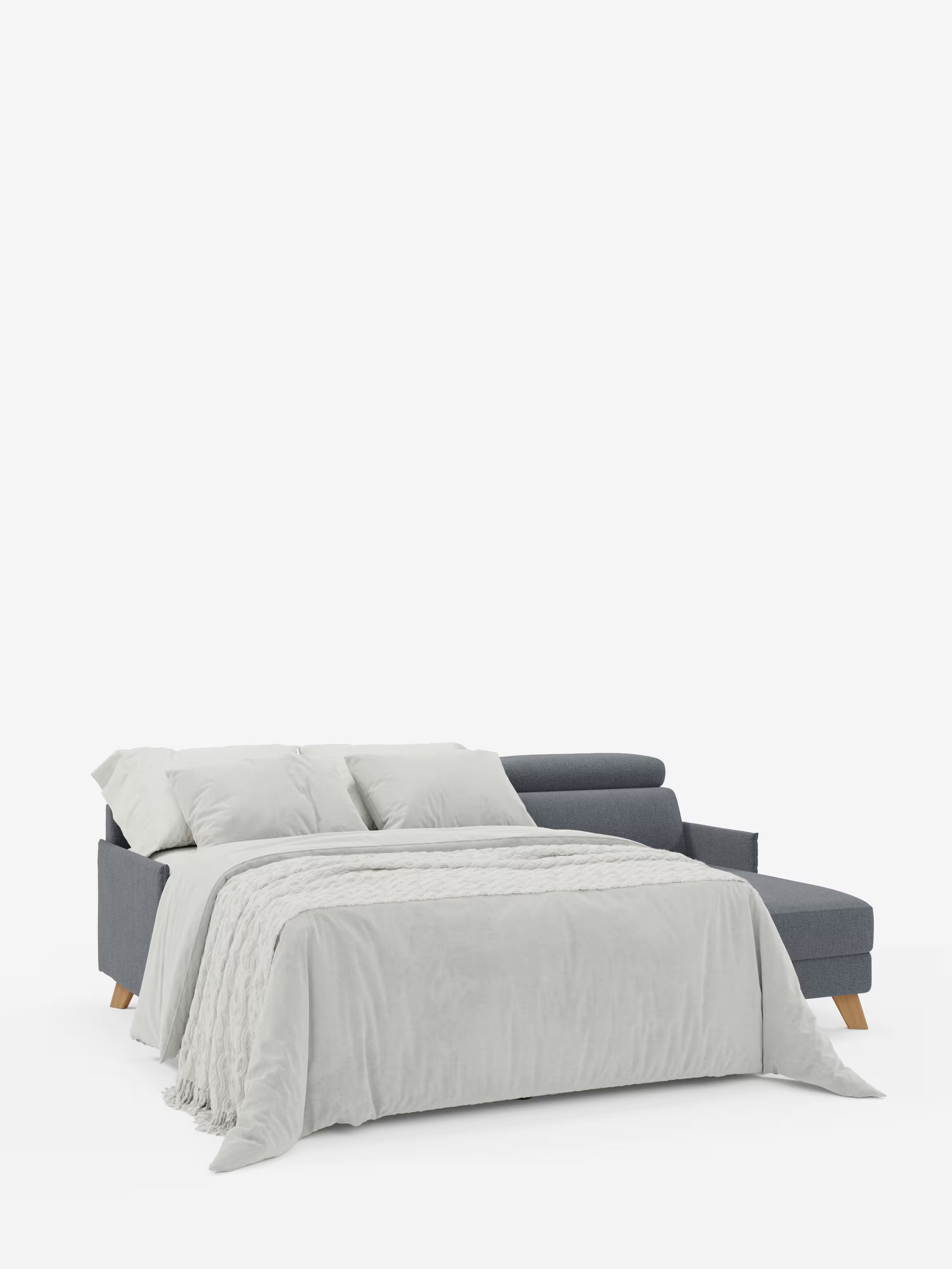 Sole Divano letto angolare con penisola contenitore – poggiatesta reclinabili e rivestimento smacchiabile