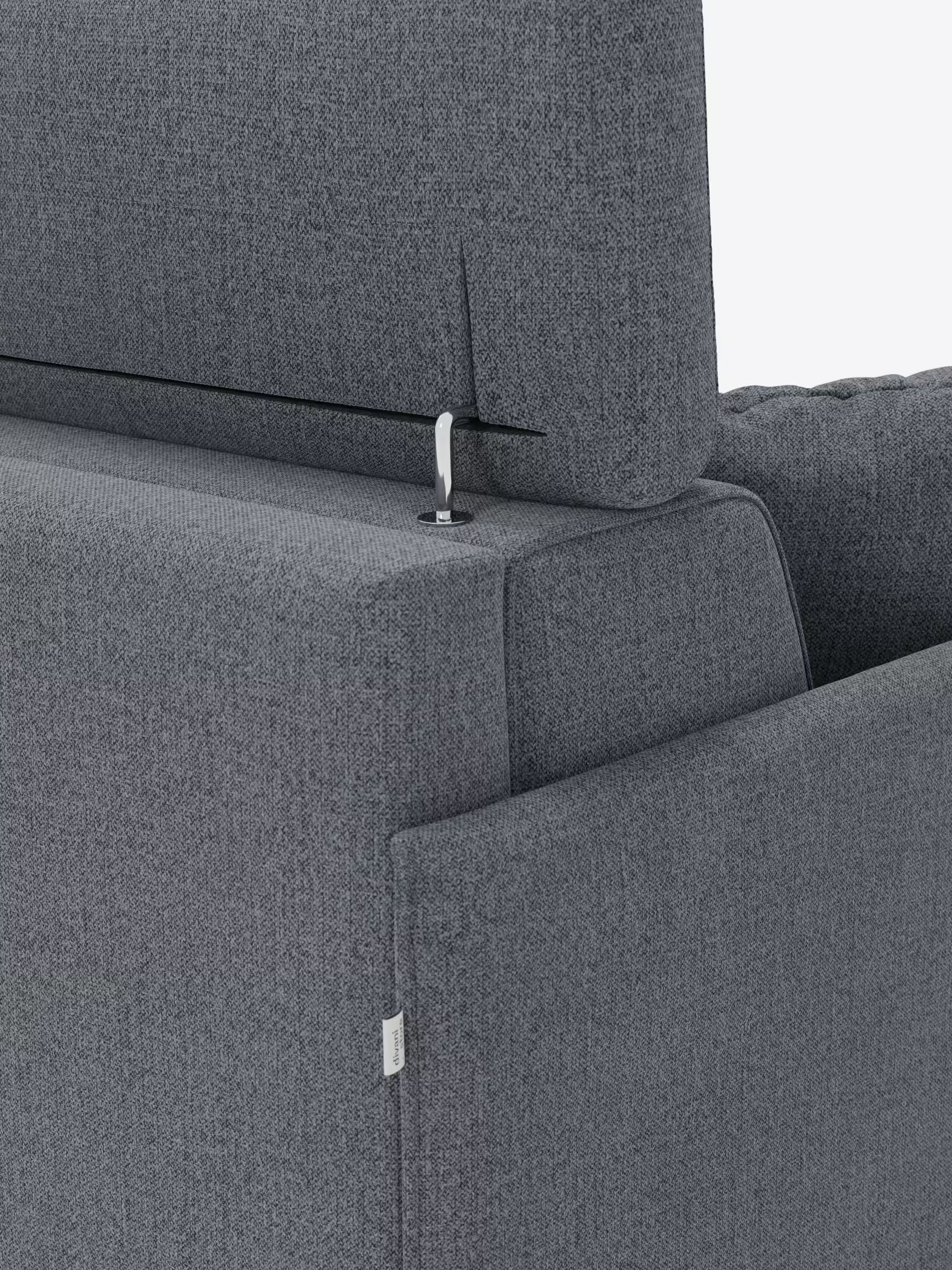 Sole Divano letto angolare con penisola contenitore – poggiatesta reclinabili e rivestimento smacchiabile