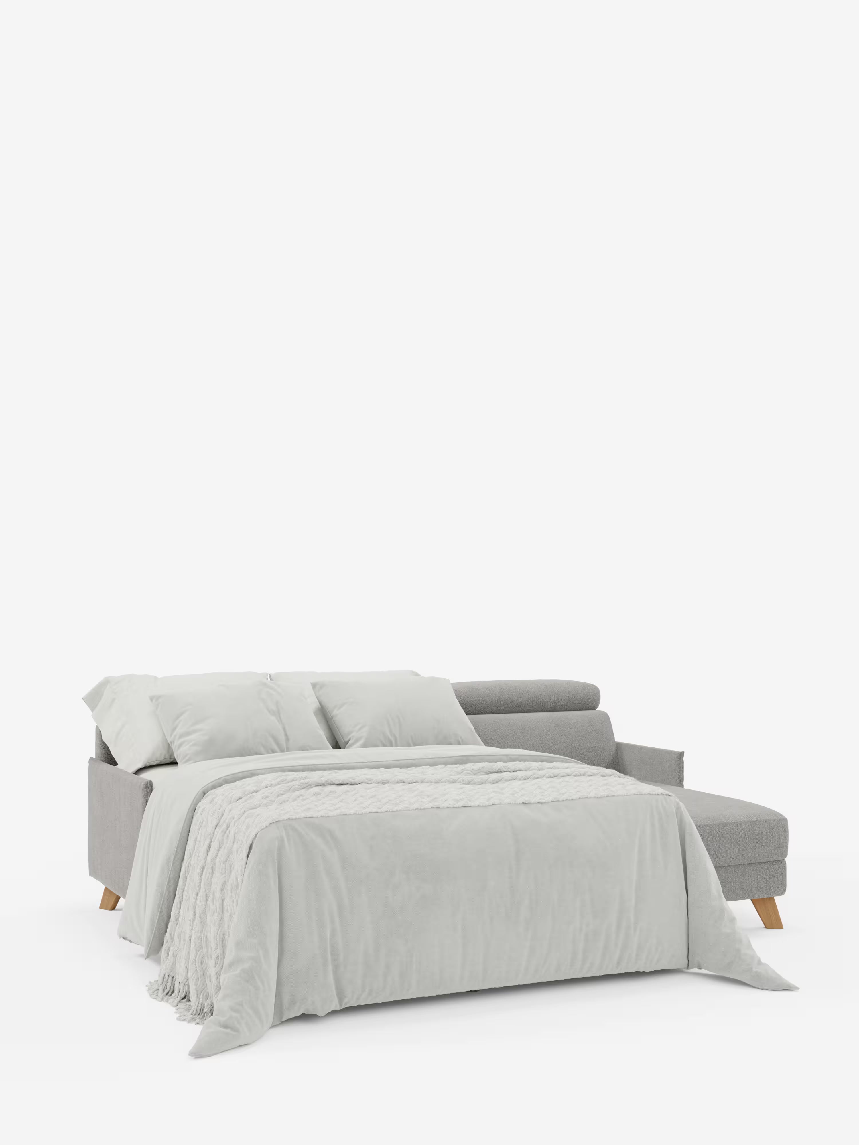 Sole Divano letto angolare con penisola contenitore – poggiatesta reclinabili e rivestimento smacchiabile