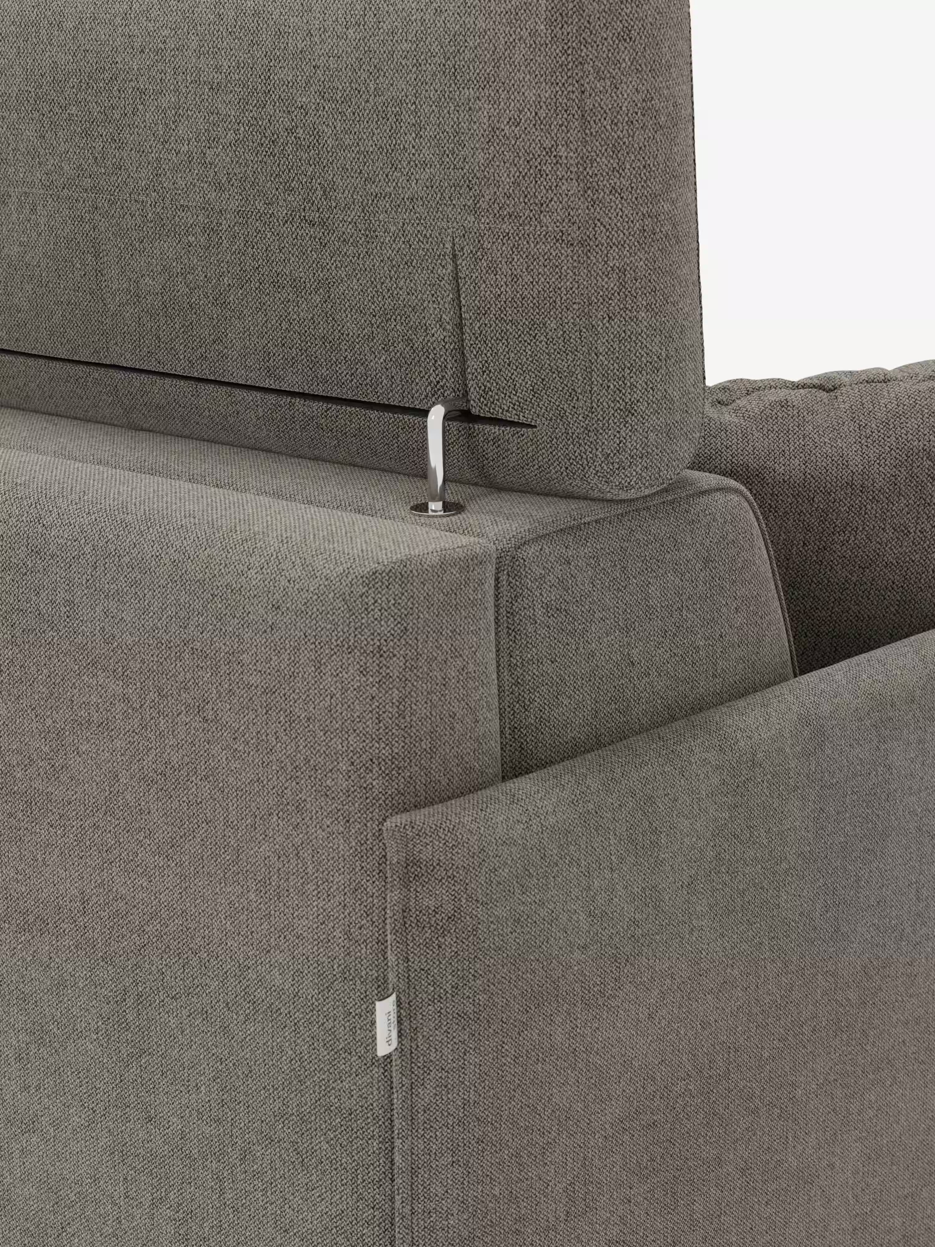 Sole Divano letto angolare con penisola contenitore – poggiatesta reclinabili e rivestimento smacchiabile