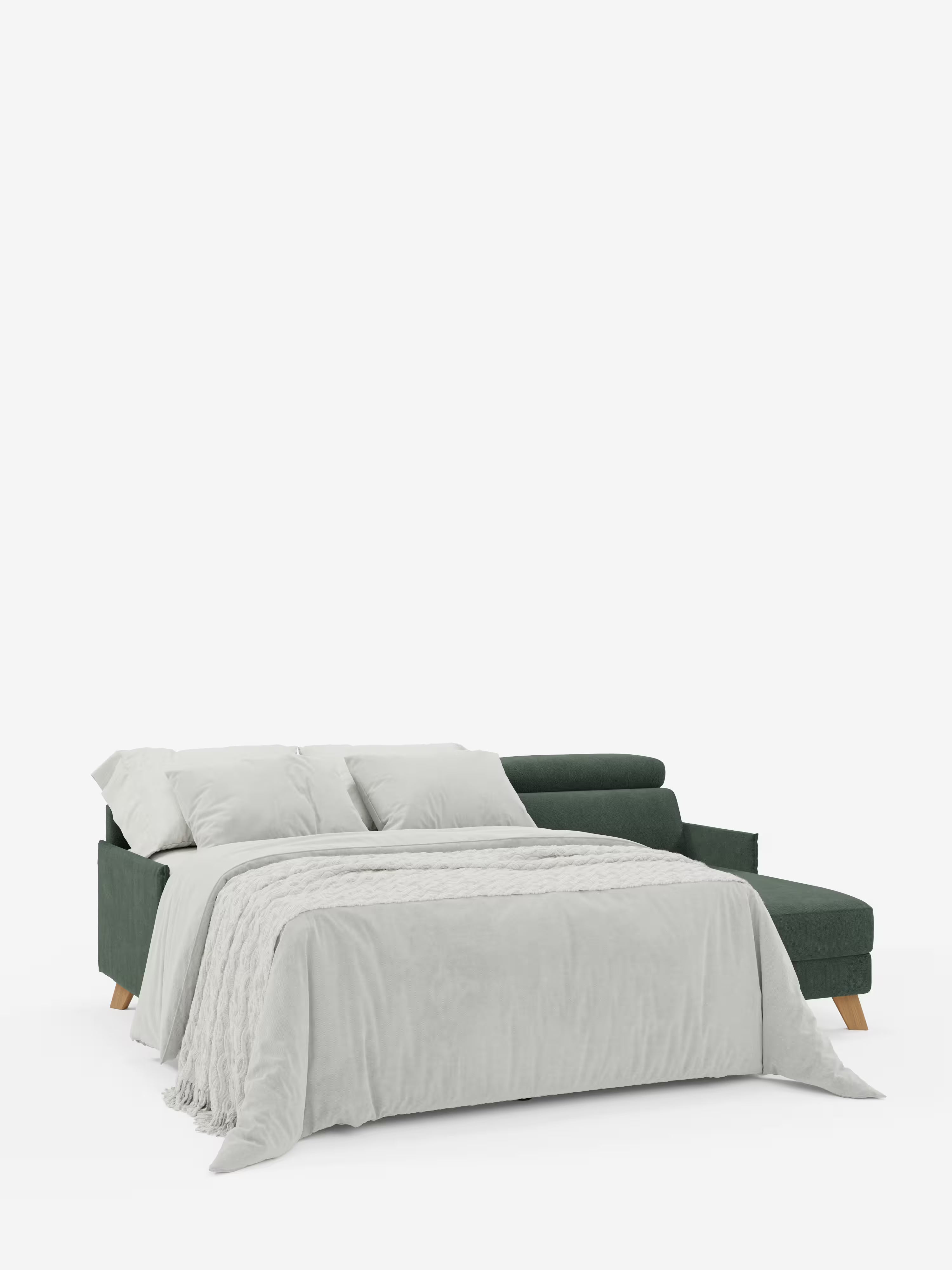 Sole Divano letto angolare con penisola contenitore – poggiatesta reclinabili e rivestimento smacchiabile