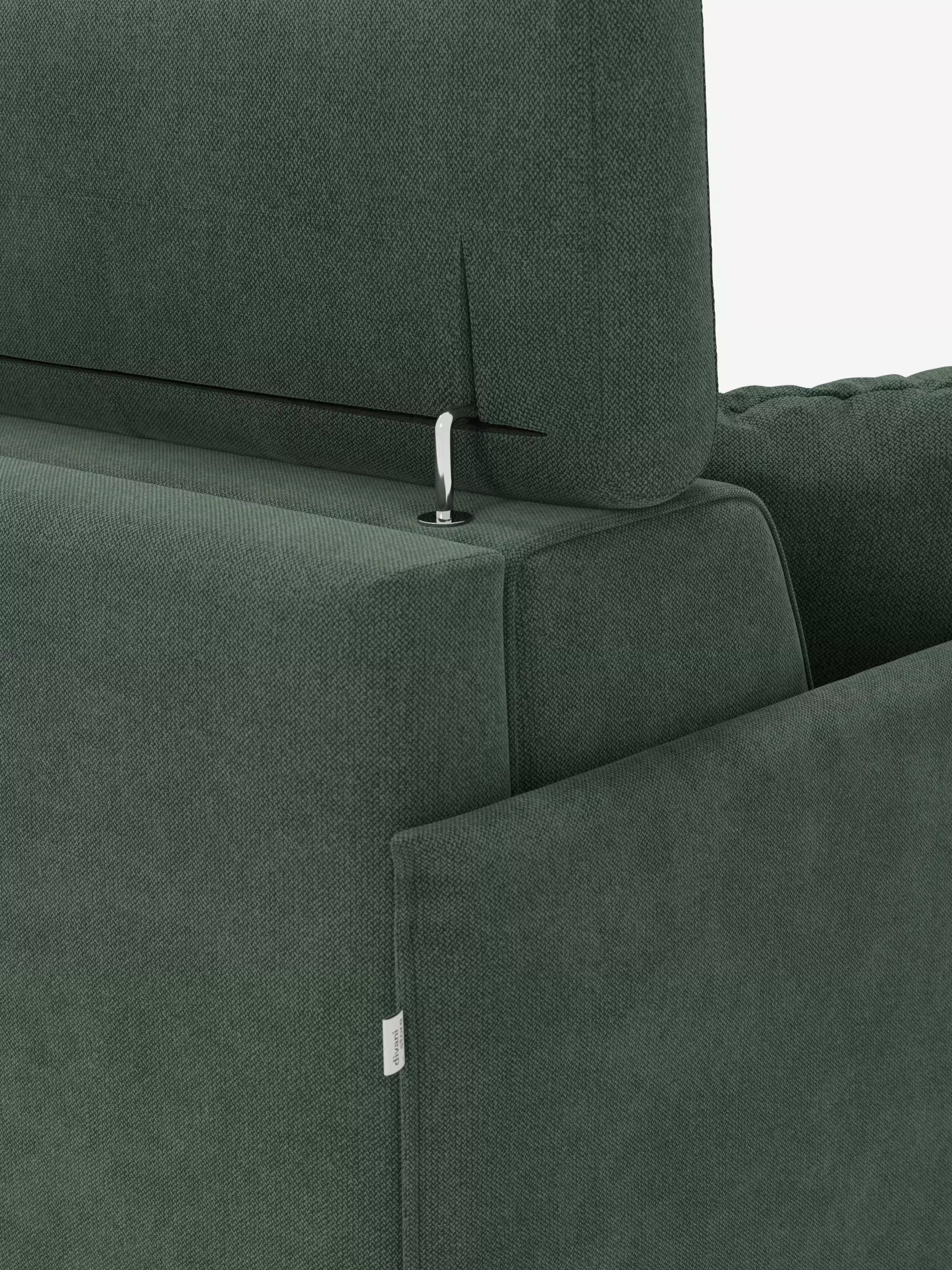 Sole Divano letto angolare con penisola contenitore – poggiatesta reclinabili e rivestimento smacchiabile