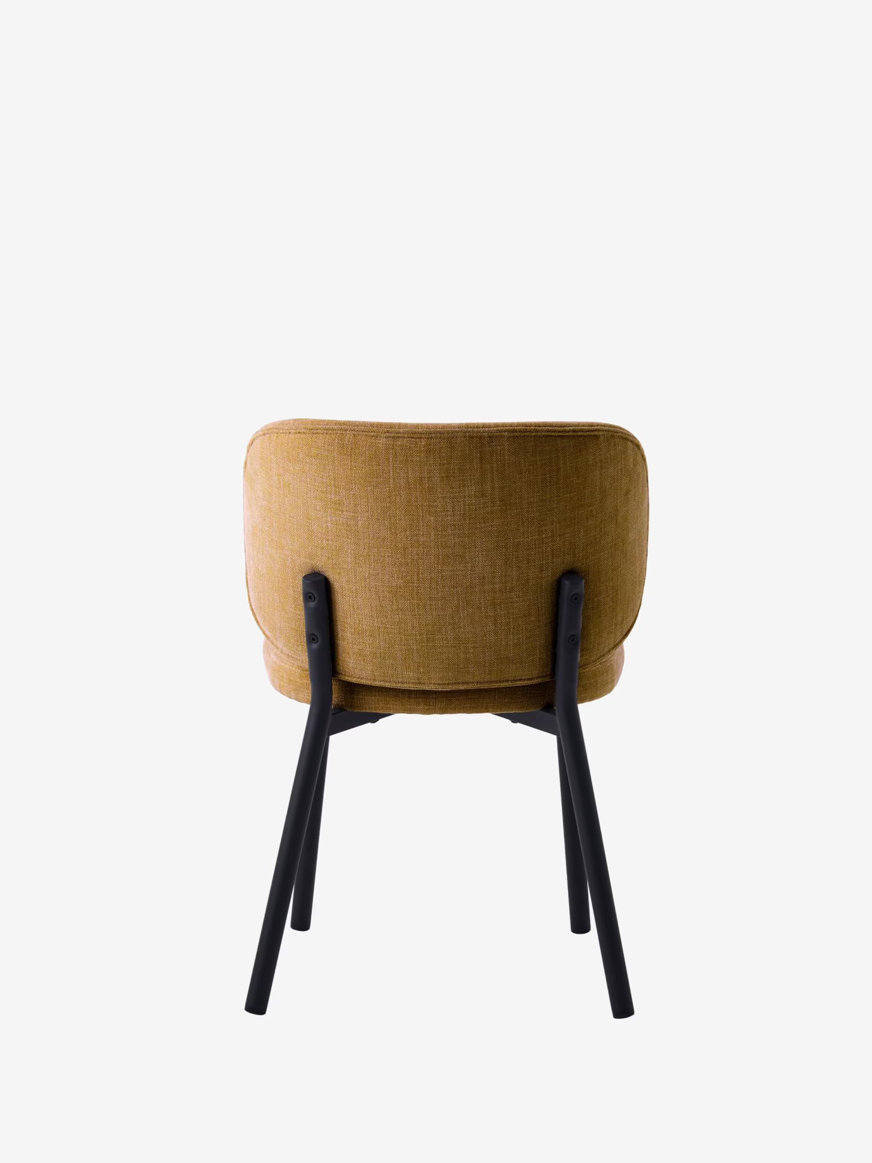 Swan Chaise rembourrée en tissu effet velours côtelé avec pieds noirs en métal
