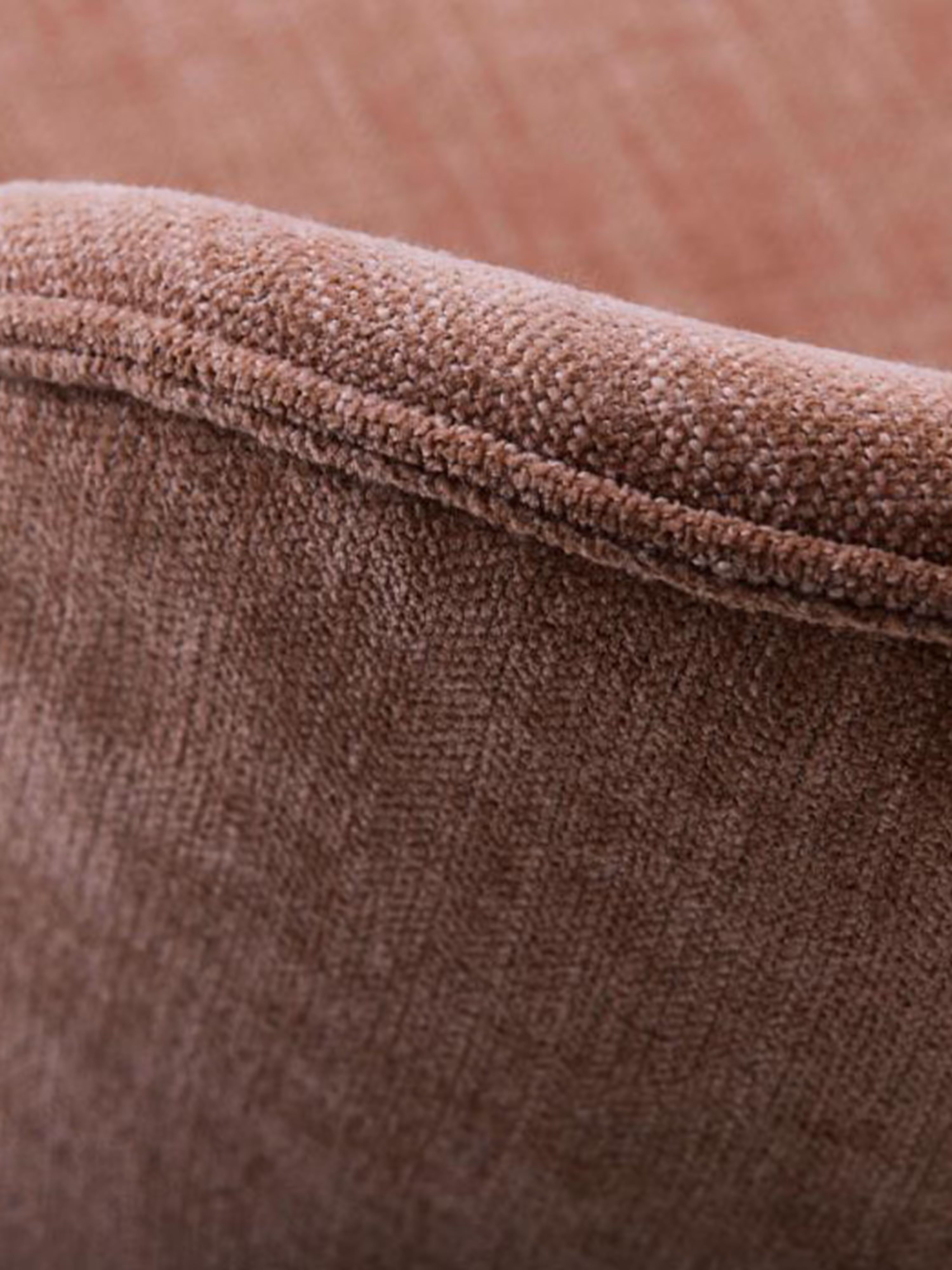 Swan Chaise rembourrée en tissu effet velours côtelé avec pieds noirs en métal