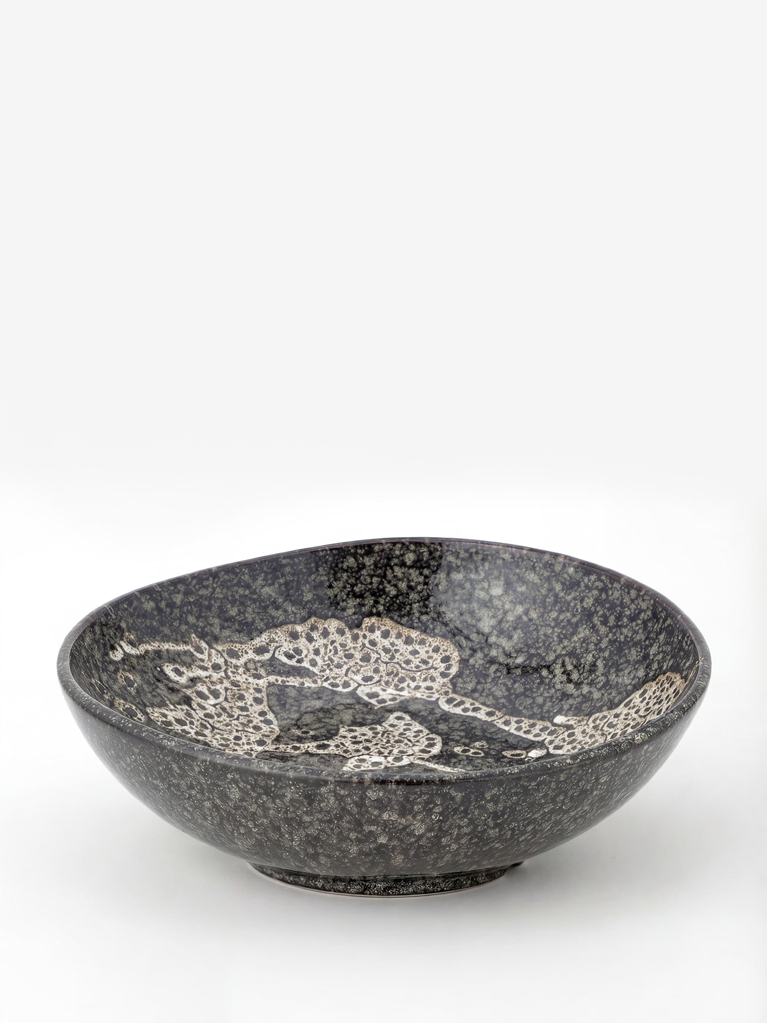 Sway decorative bowl in gray stoneware gres Ø24 cm