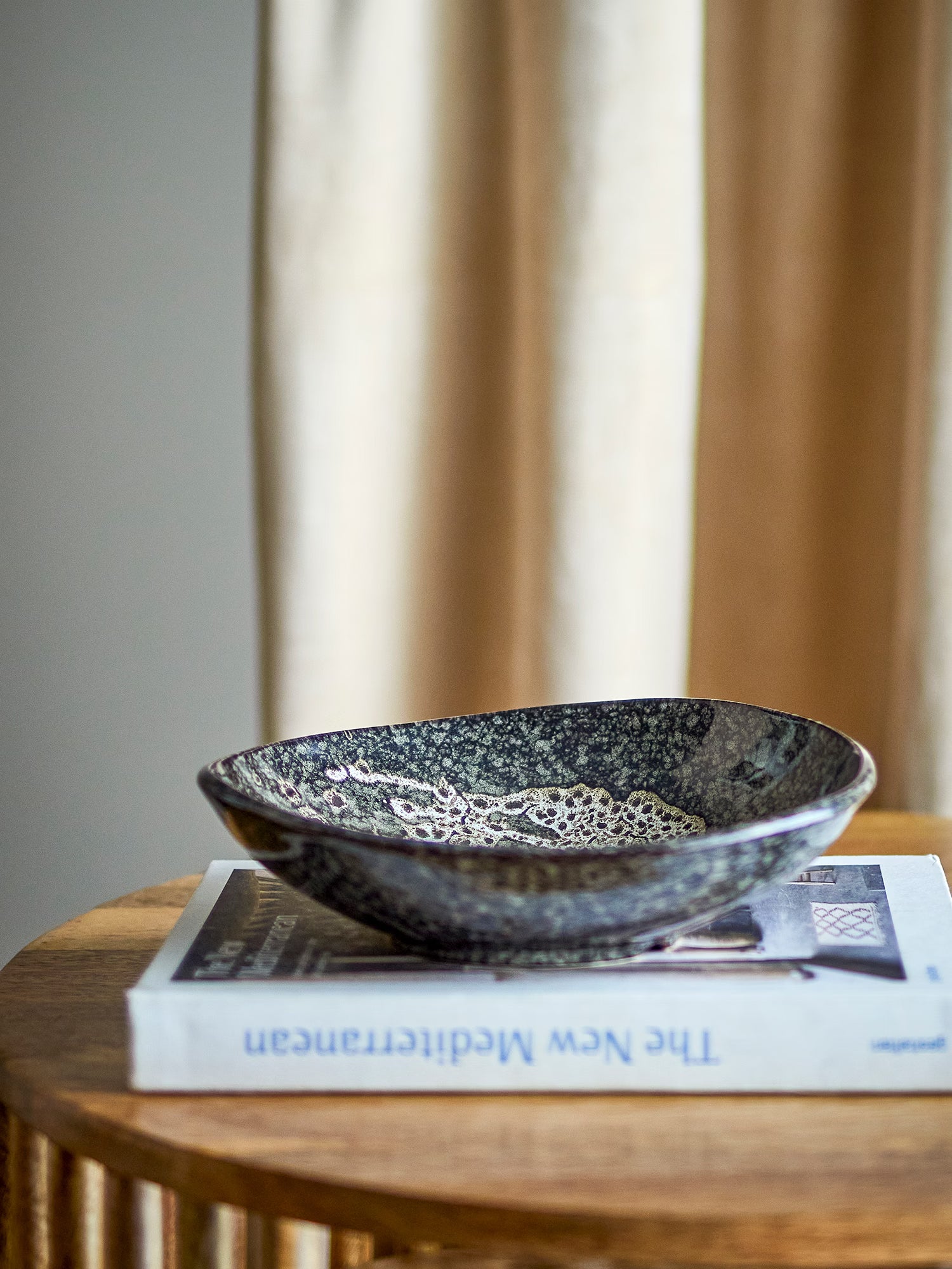 Sway decorative bowl in gray stoneware gres Ø24 cm