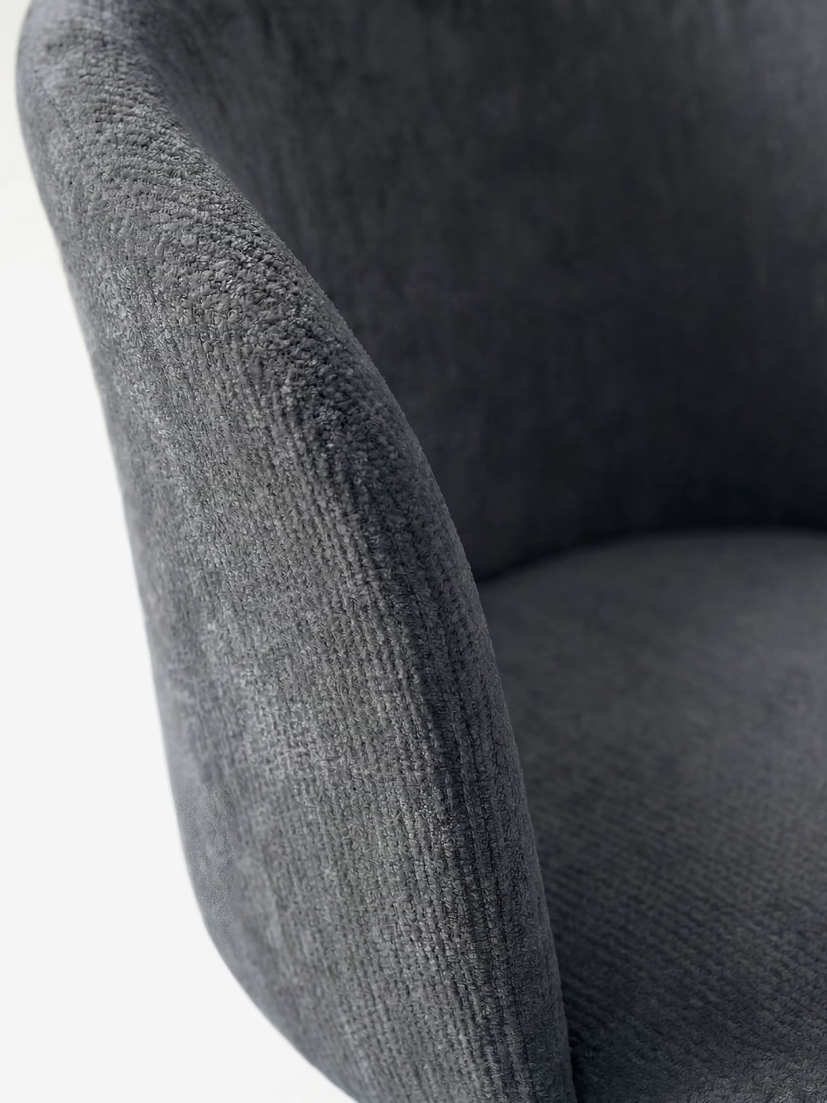 Talia Upholstered chenille chair in cream beige with upholstered base