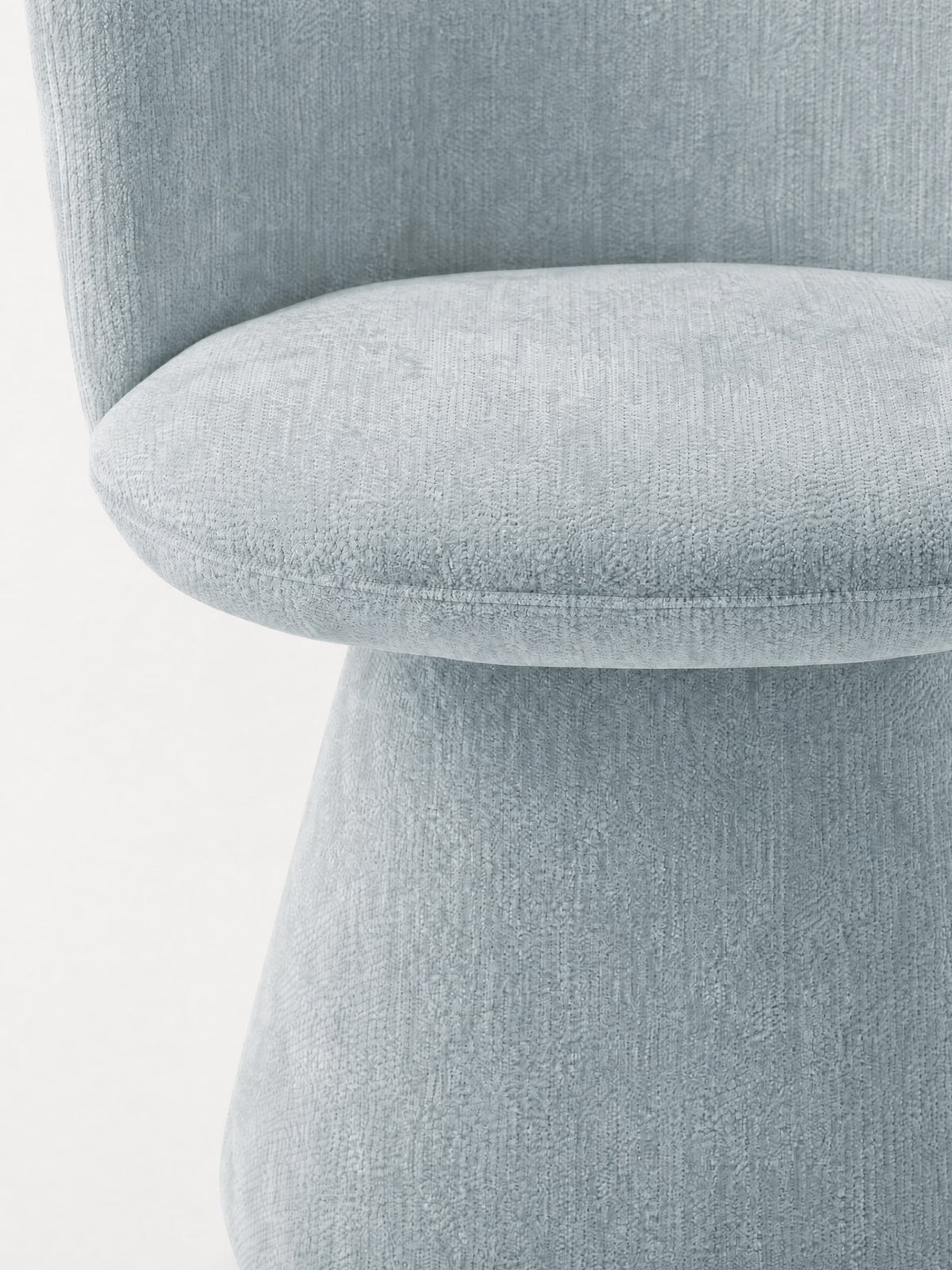 Talia Upholstered chenille chair in cream beige with upholstered base