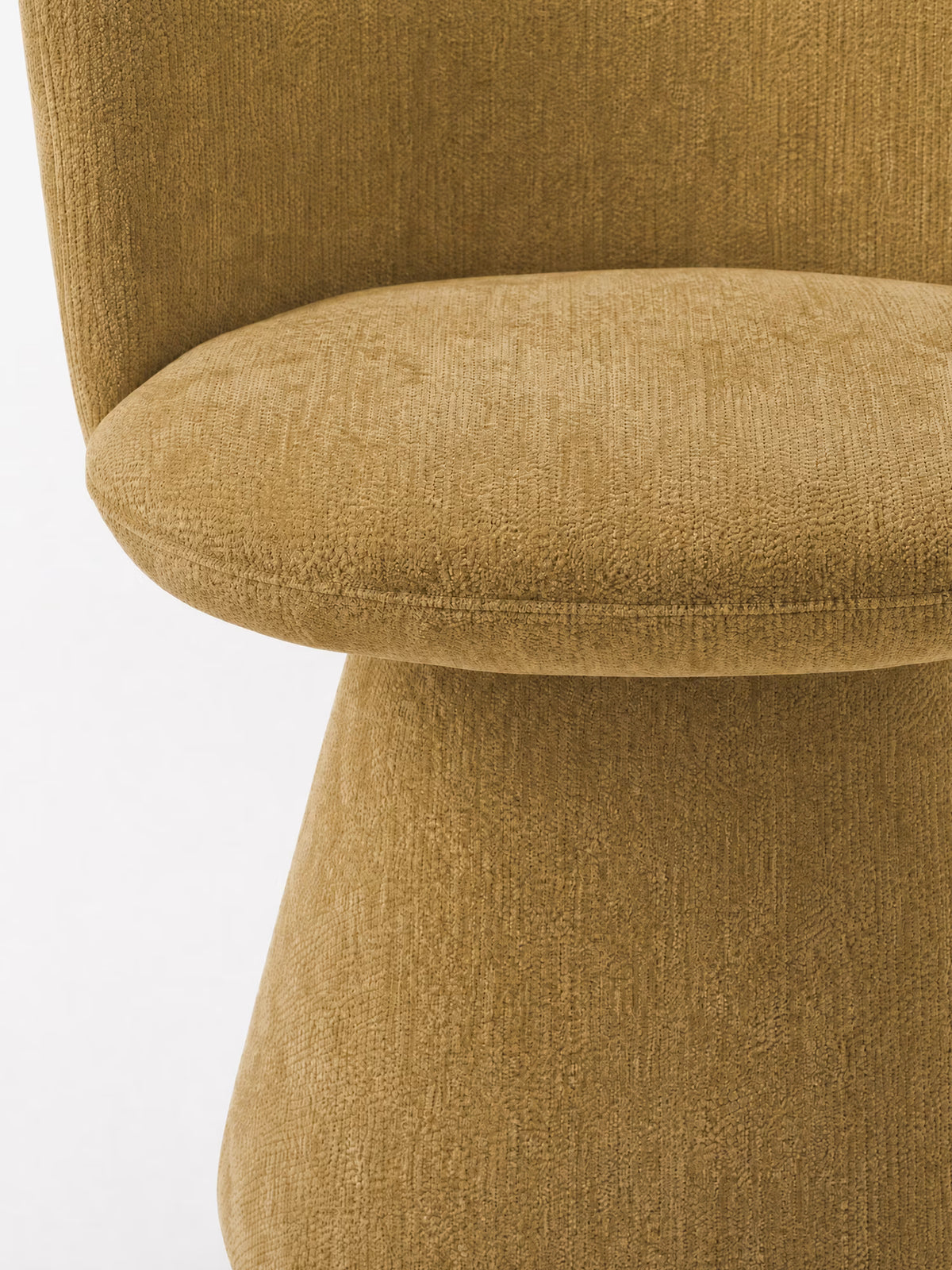 Talia Upholstered chenille chair in cream beige with upholstered base