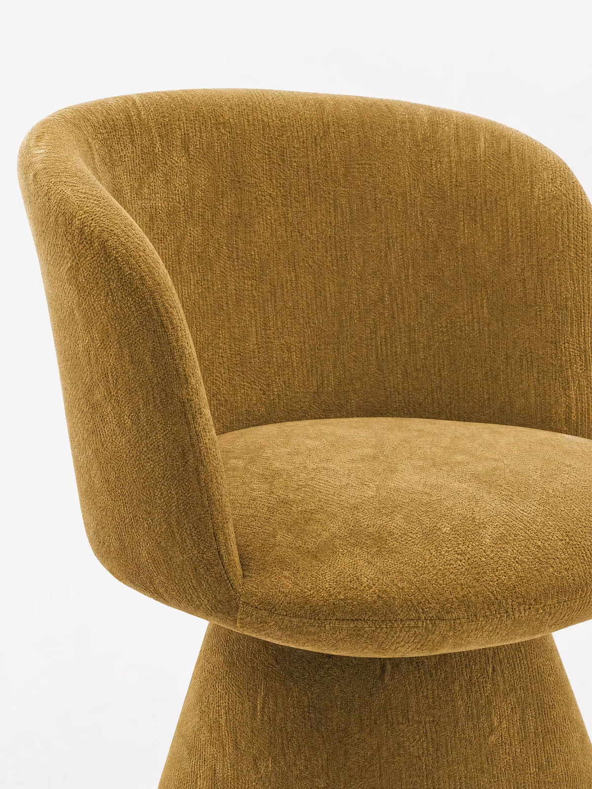 Talia Upholstered chenille chair in cream beige with upholstered base