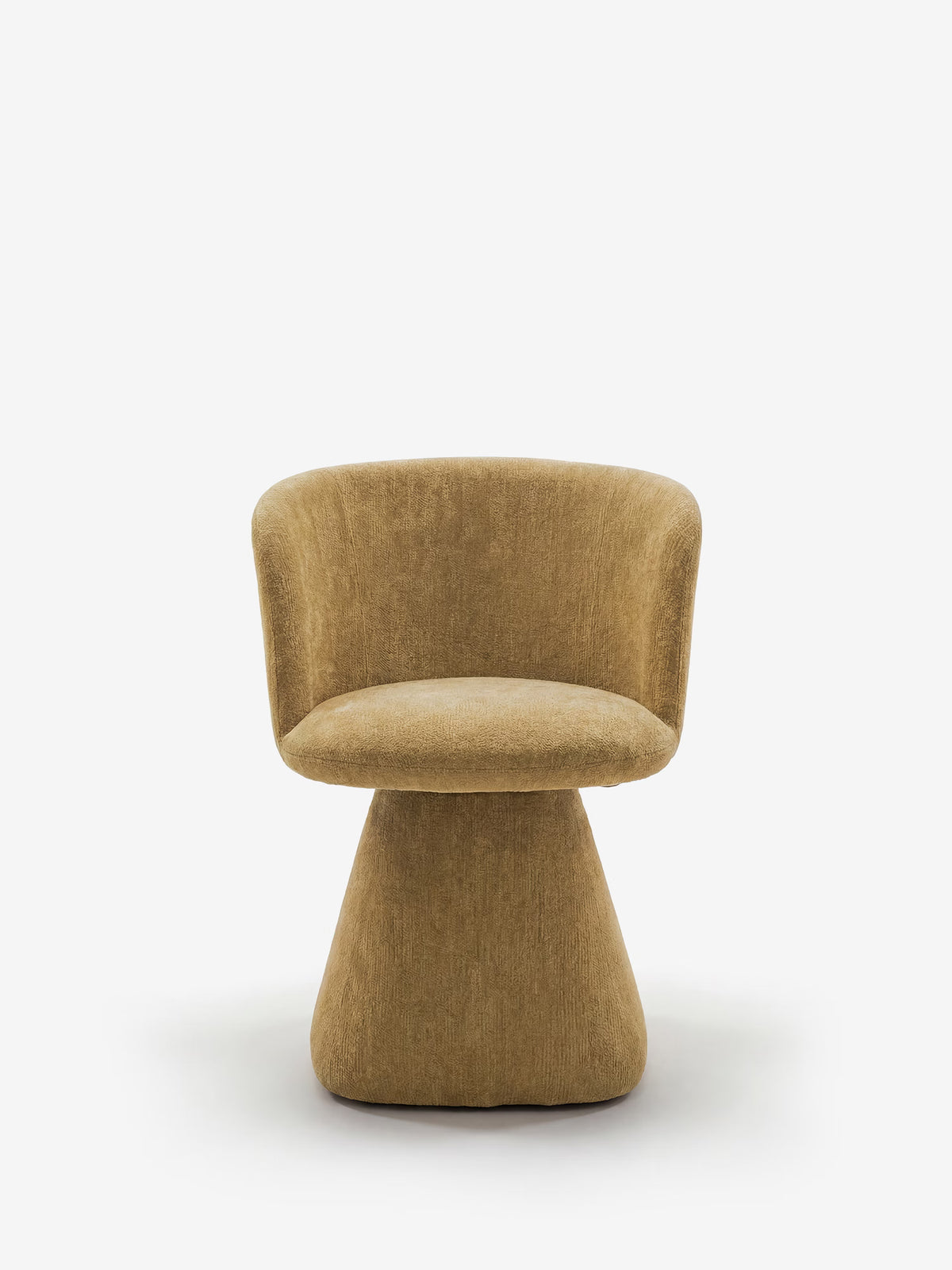 Talia Upholstered chenille chair in cream beige with upholstered base