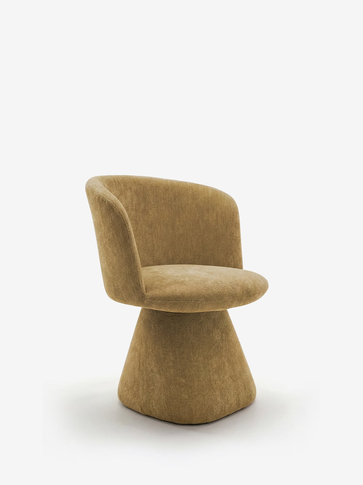 Talia Upholstered chenille chair in cream beige with upholstered base