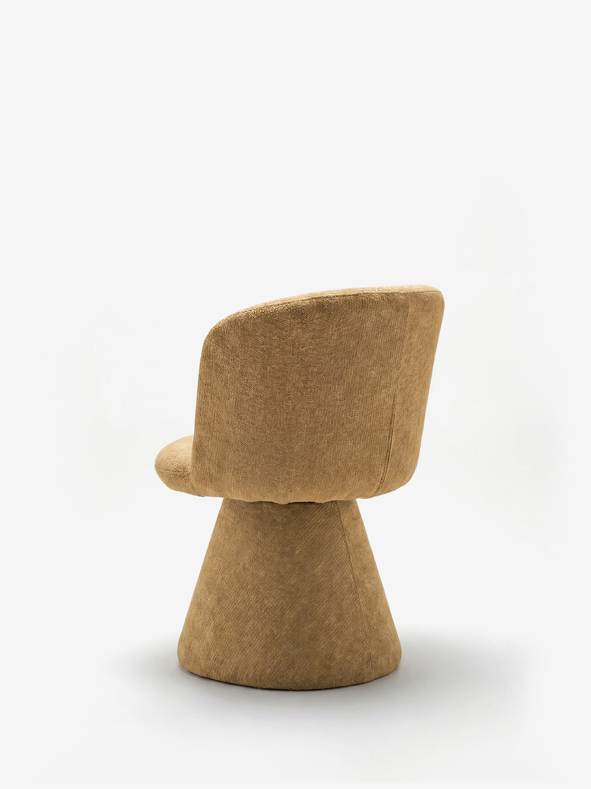 Talia Upholstered chenille chair in cream beige with upholstered base
