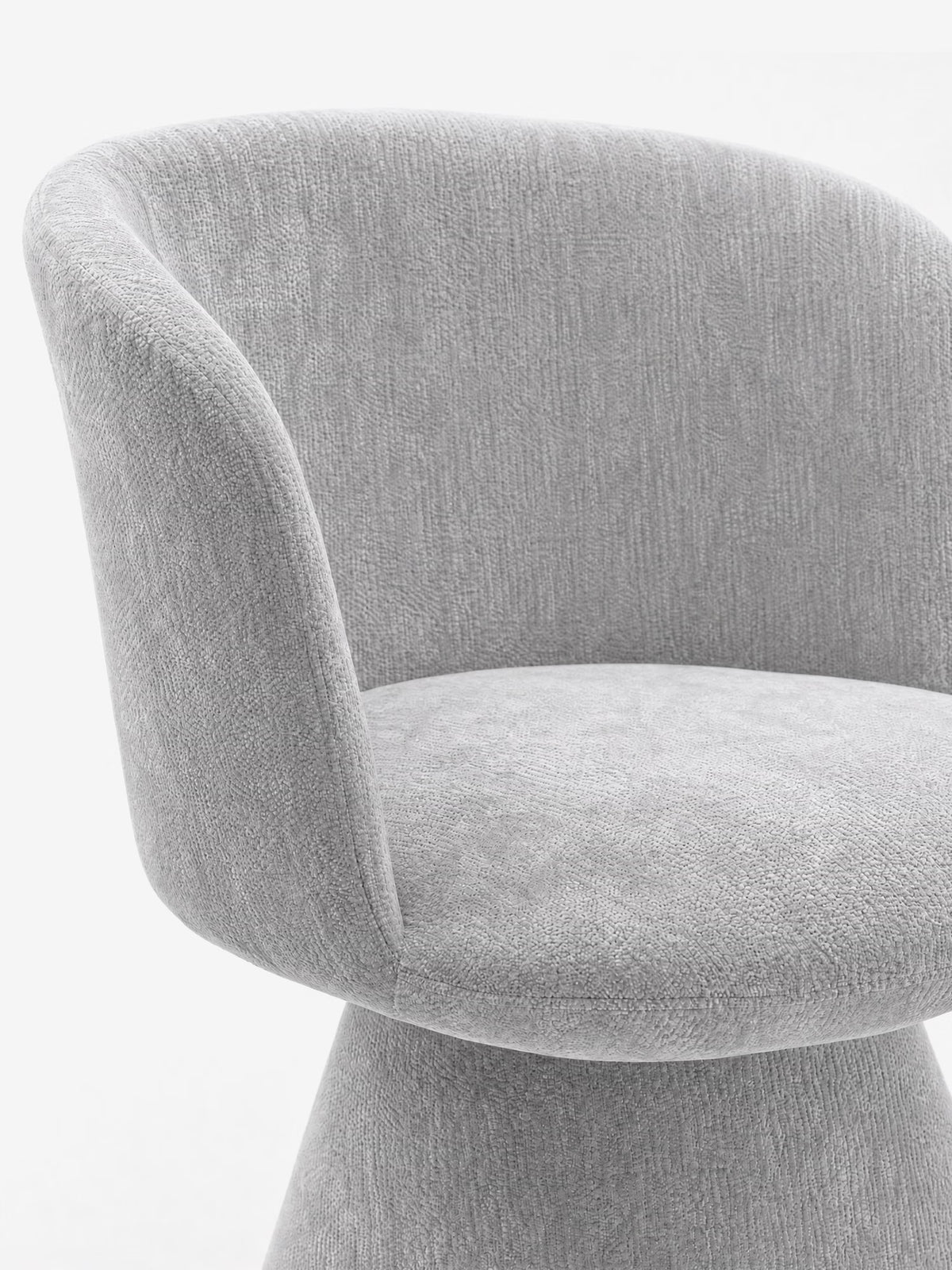 Talia Upholstered chenille chair in cream beige with upholstered base