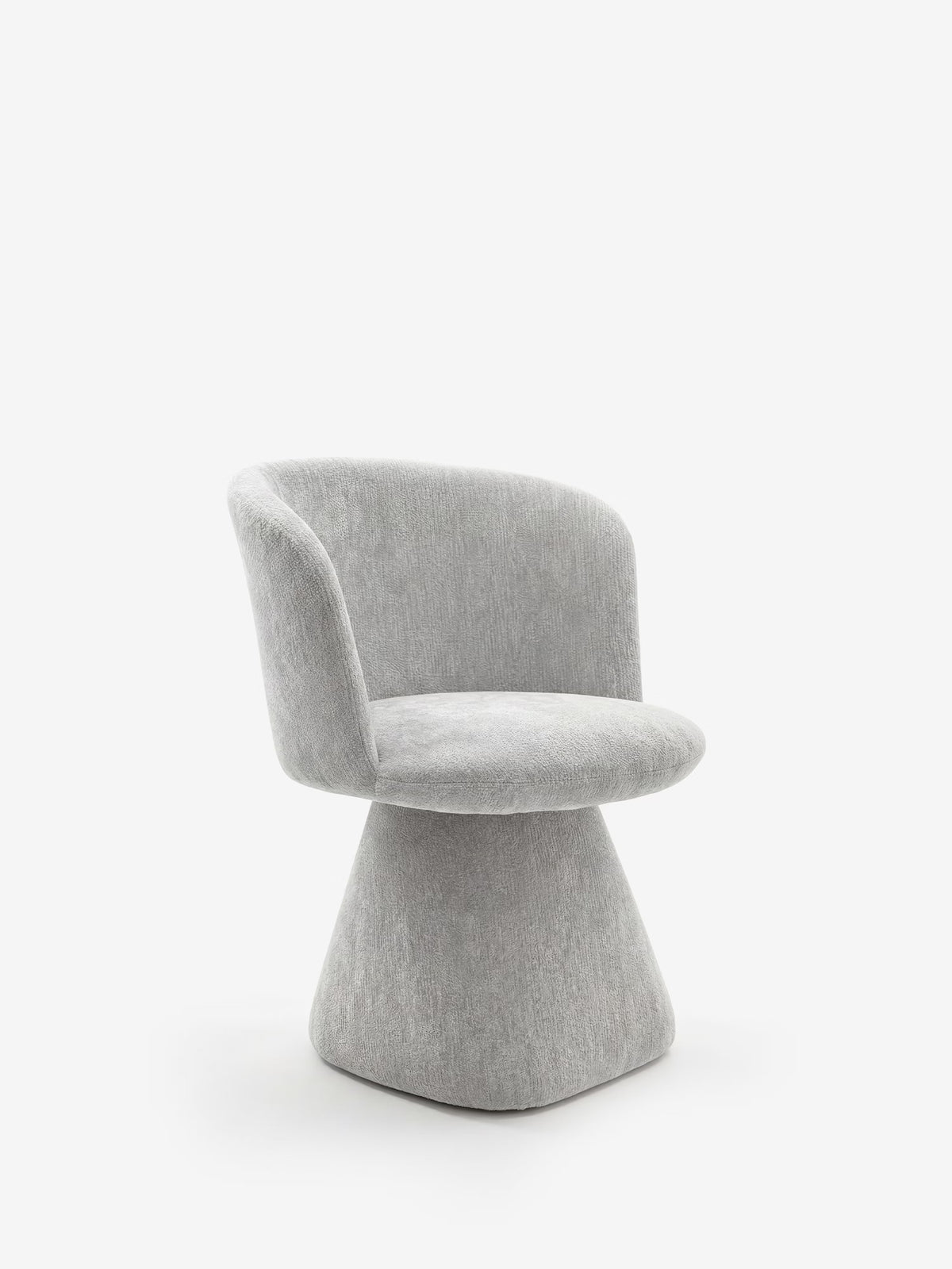 Talia Upholstered chenille chair in cream beige with upholstered base
