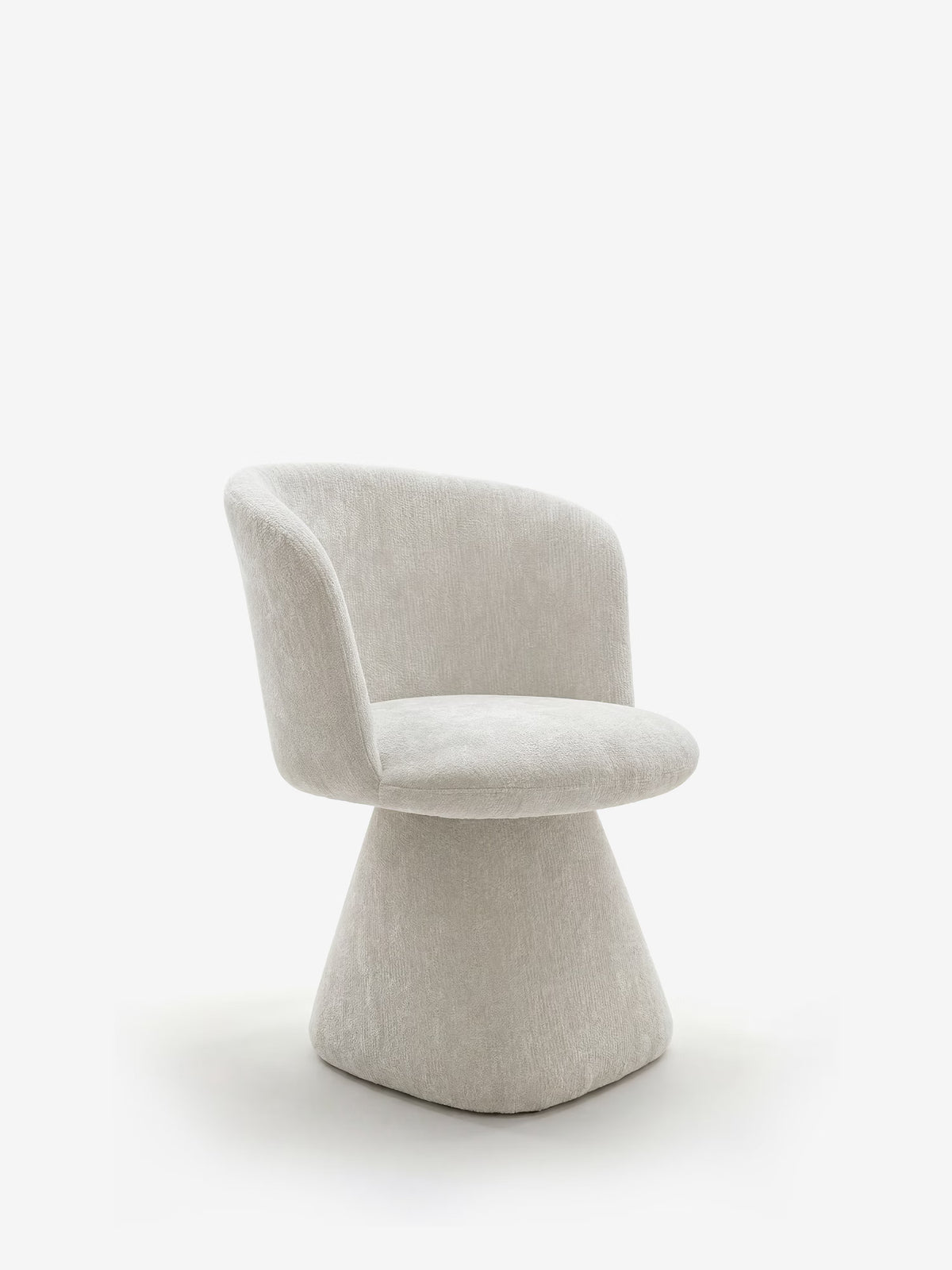 Talia Upholstered chenille chair in cream beige with upholstered base