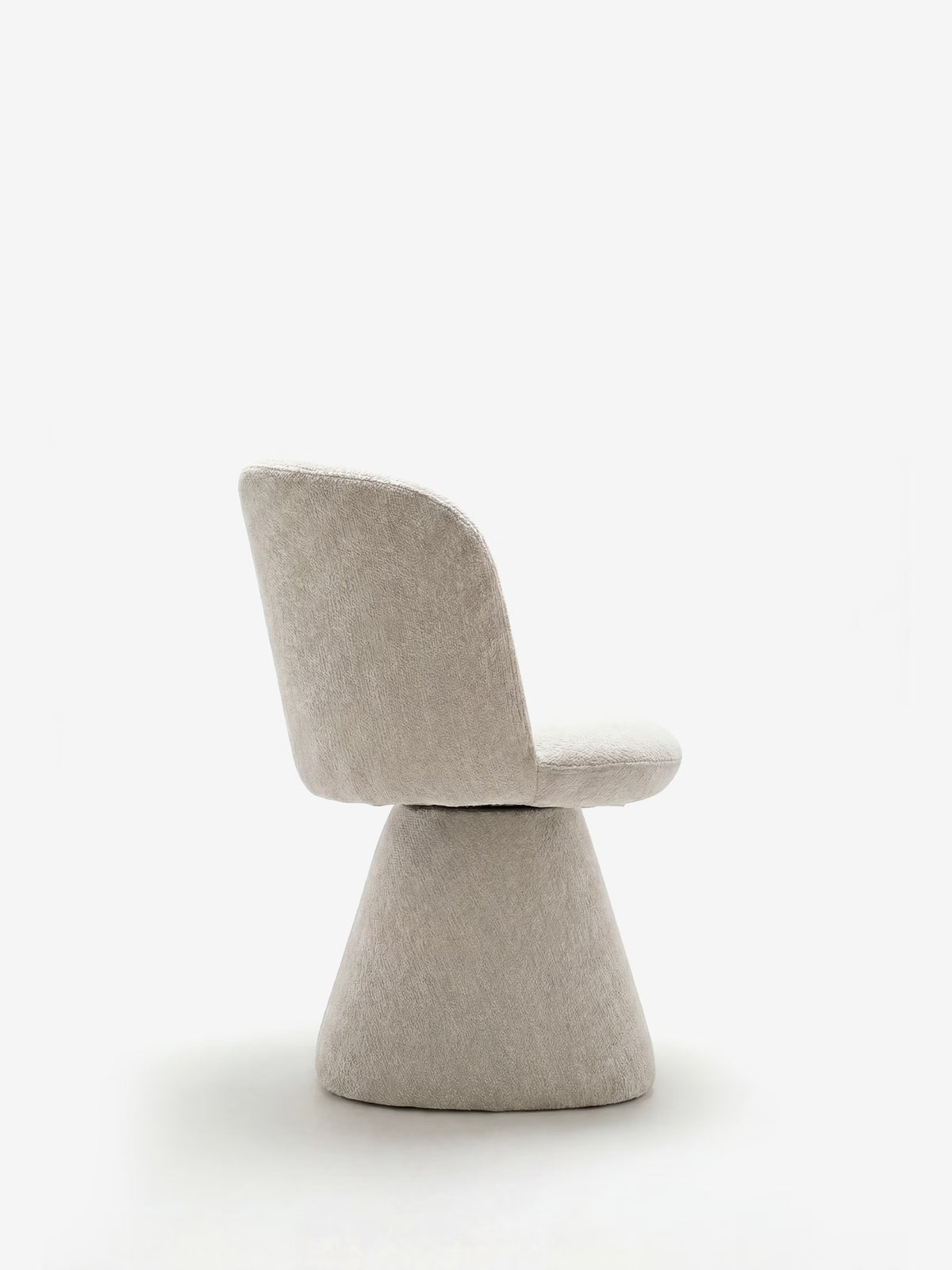 Talia Upholstered chenille chair in cream beige with upholstered base
