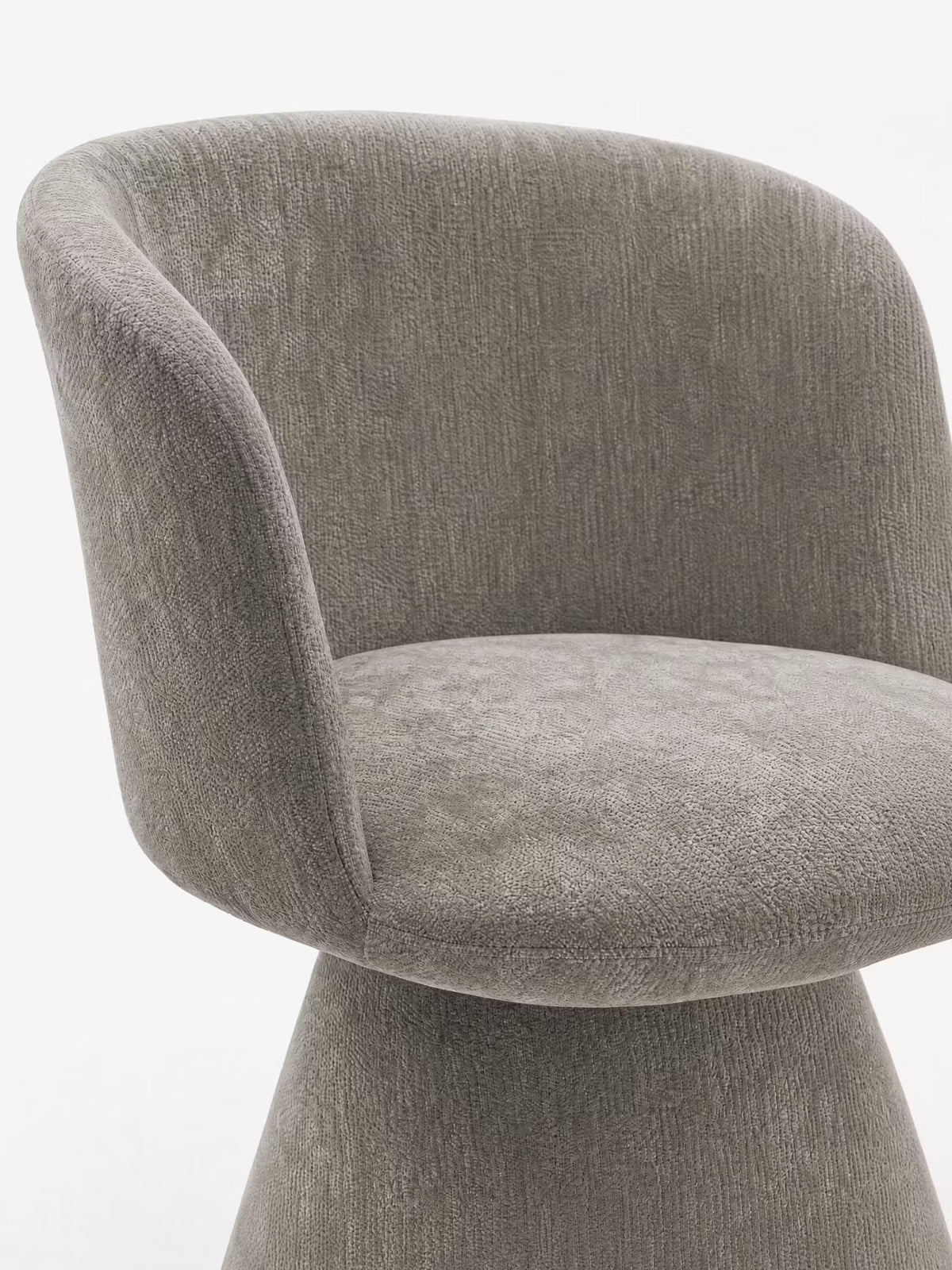 Talia Upholstered chenille chair in cream beige with upholstered base