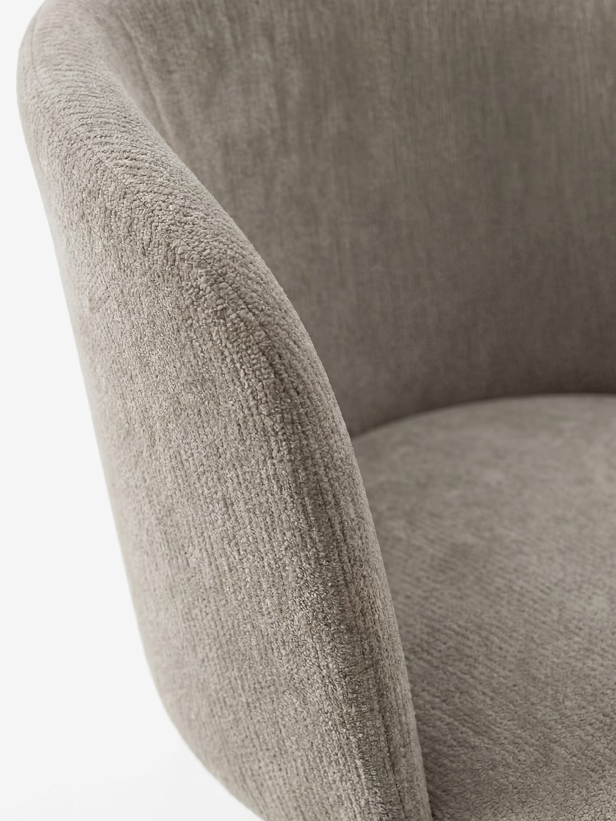 Talia Upholstered chenille chair in cream beige with upholstered base