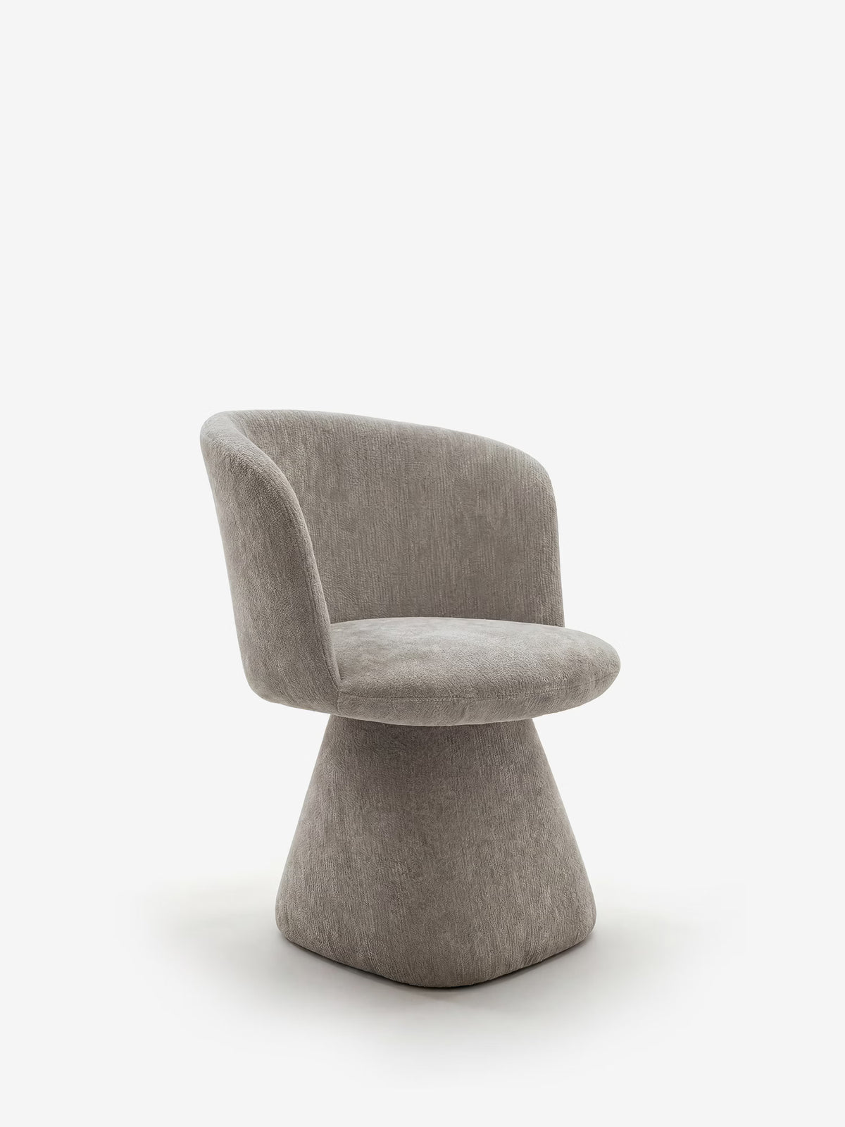Talia Upholstered chenille chair in cream beige with upholstered base