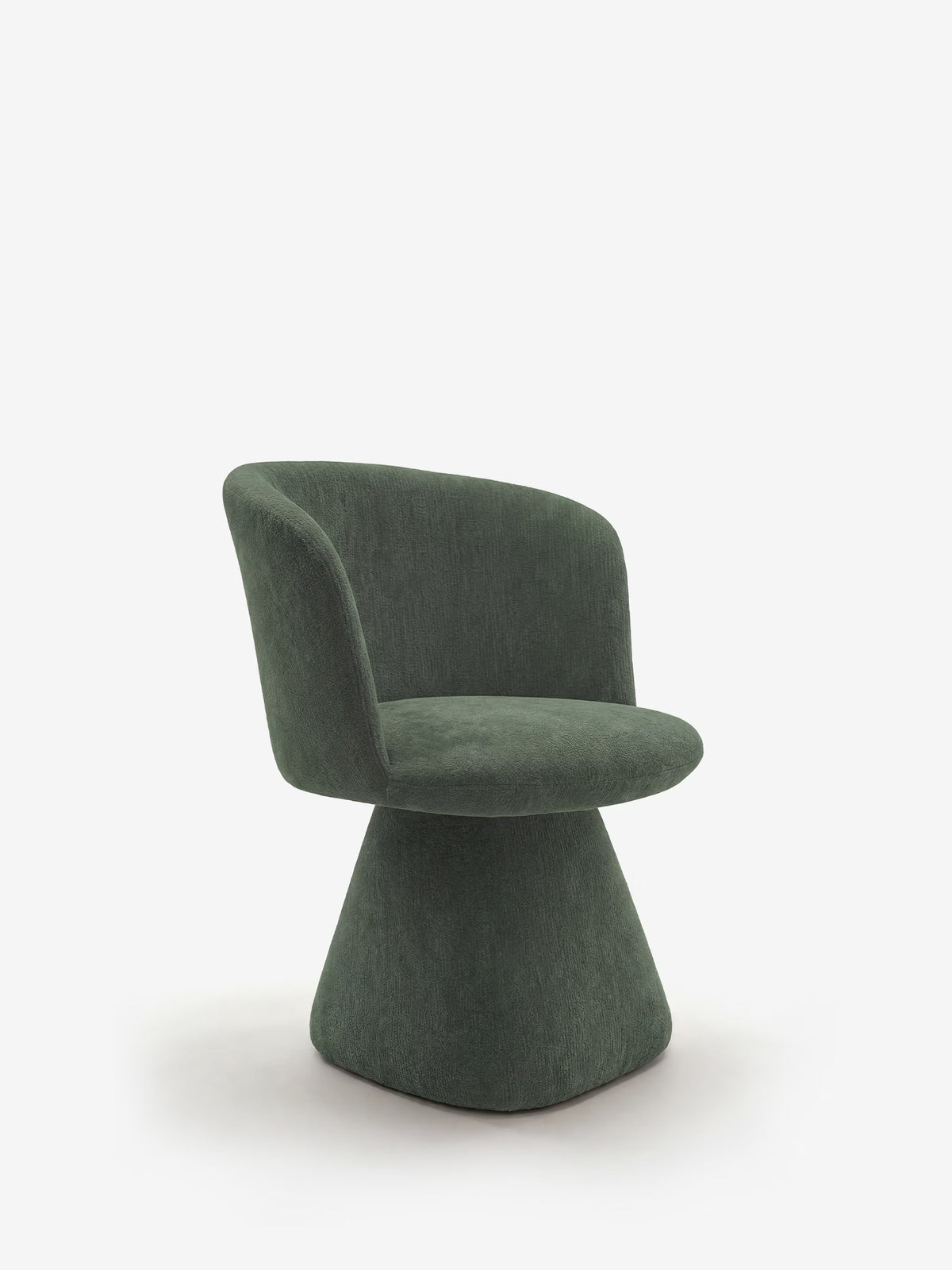 Talia Upholstered chenille chair in cream beige with upholstered base