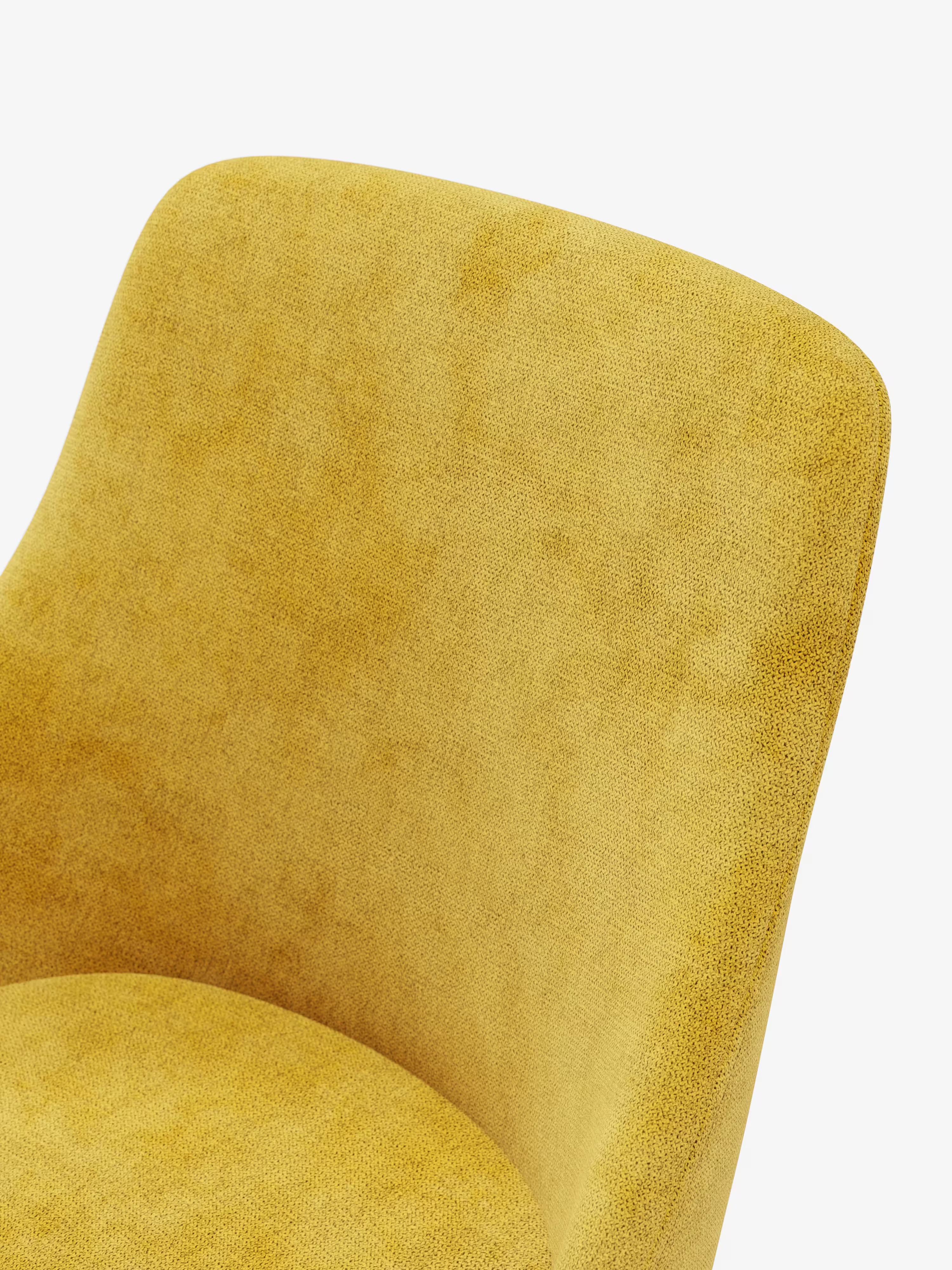 Chaise Tallin en tissu jaune avec pieds en métal laqué noir