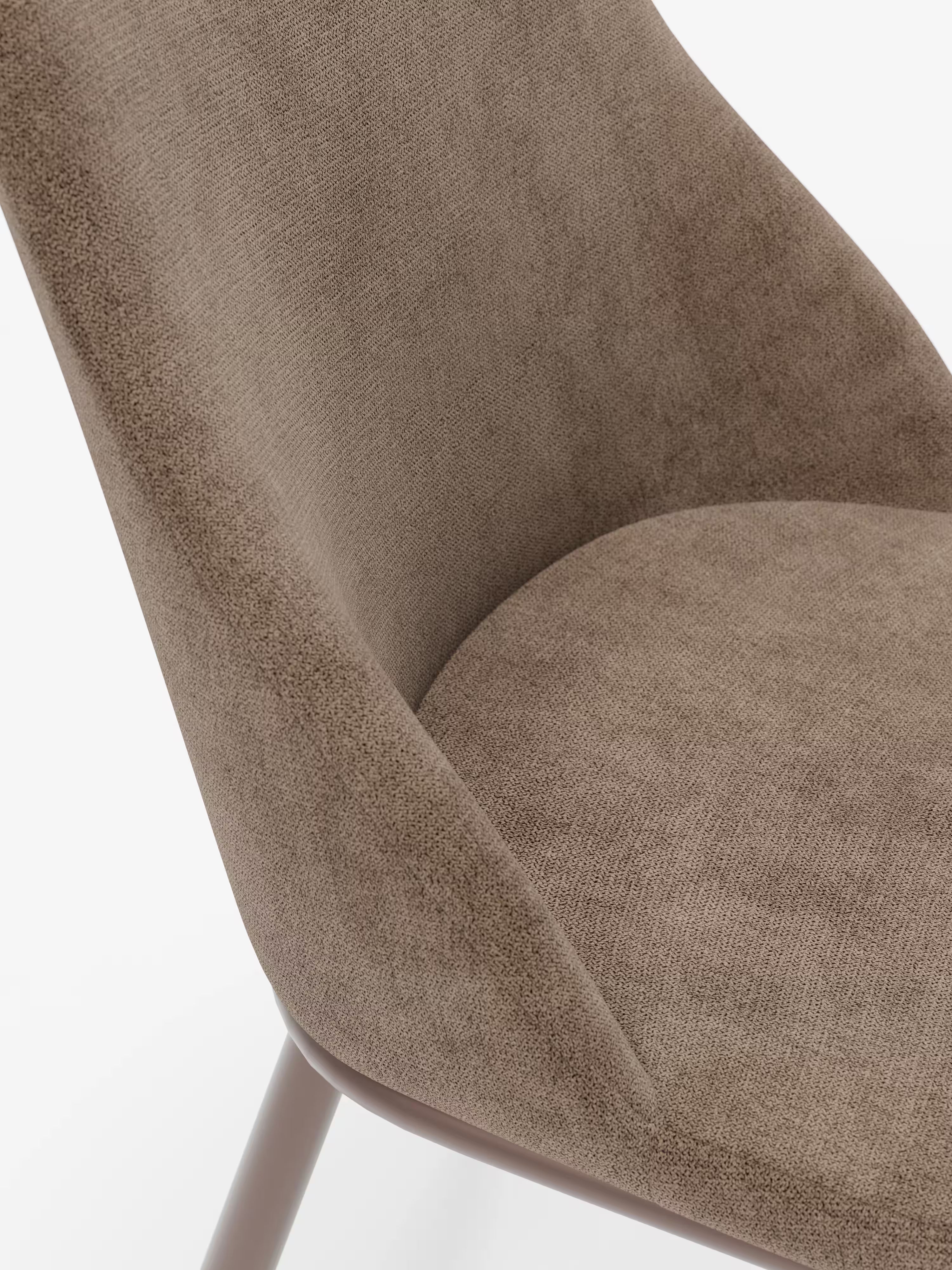 Tallin Stuhl aus braunem Stoff mit Gestell aus Metall – harmonisches und zeitgenössisches Design
