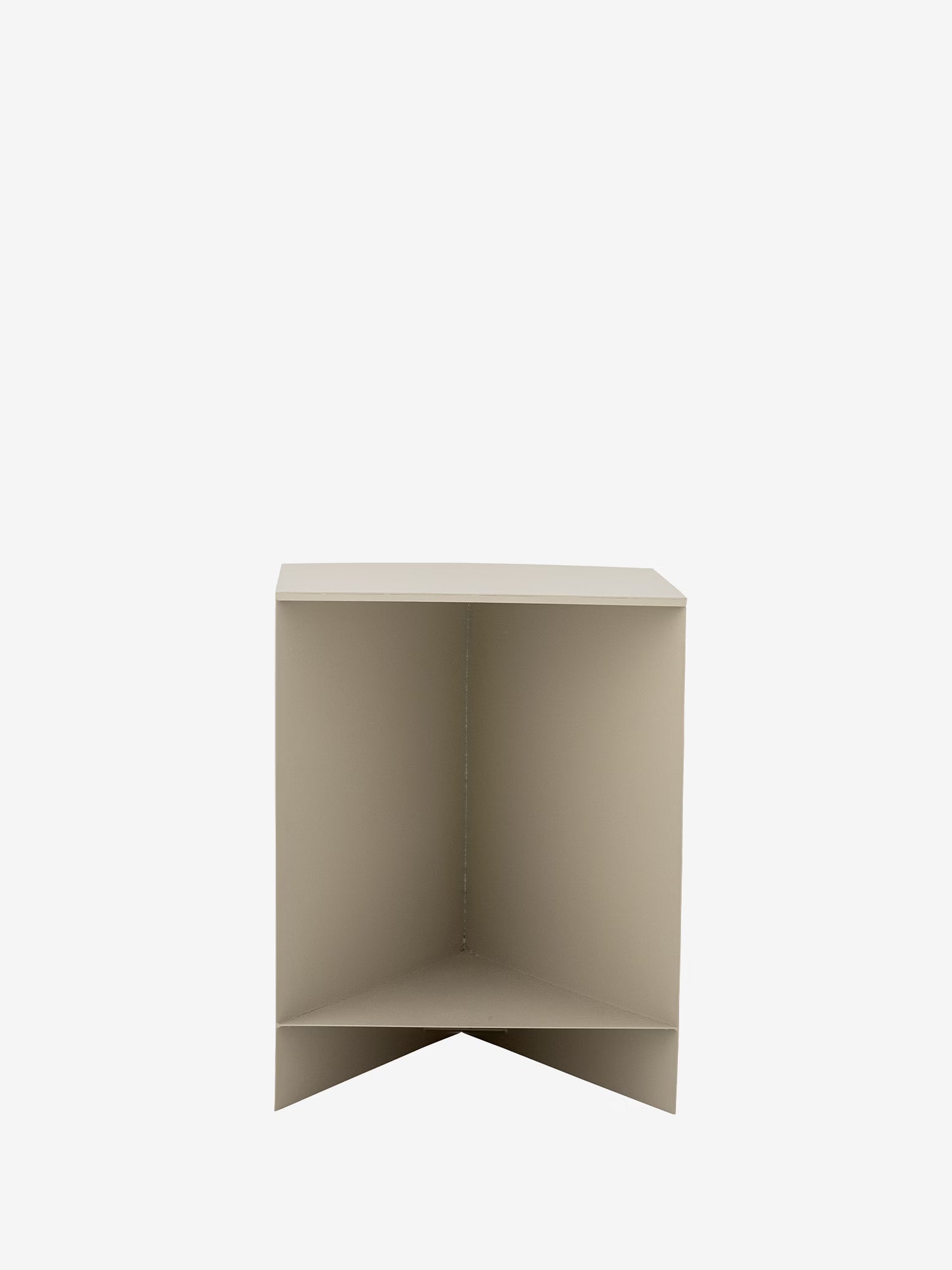 Tasha Tavolino d'appoggio in metallo beige con vano contenitore 35×35 cm