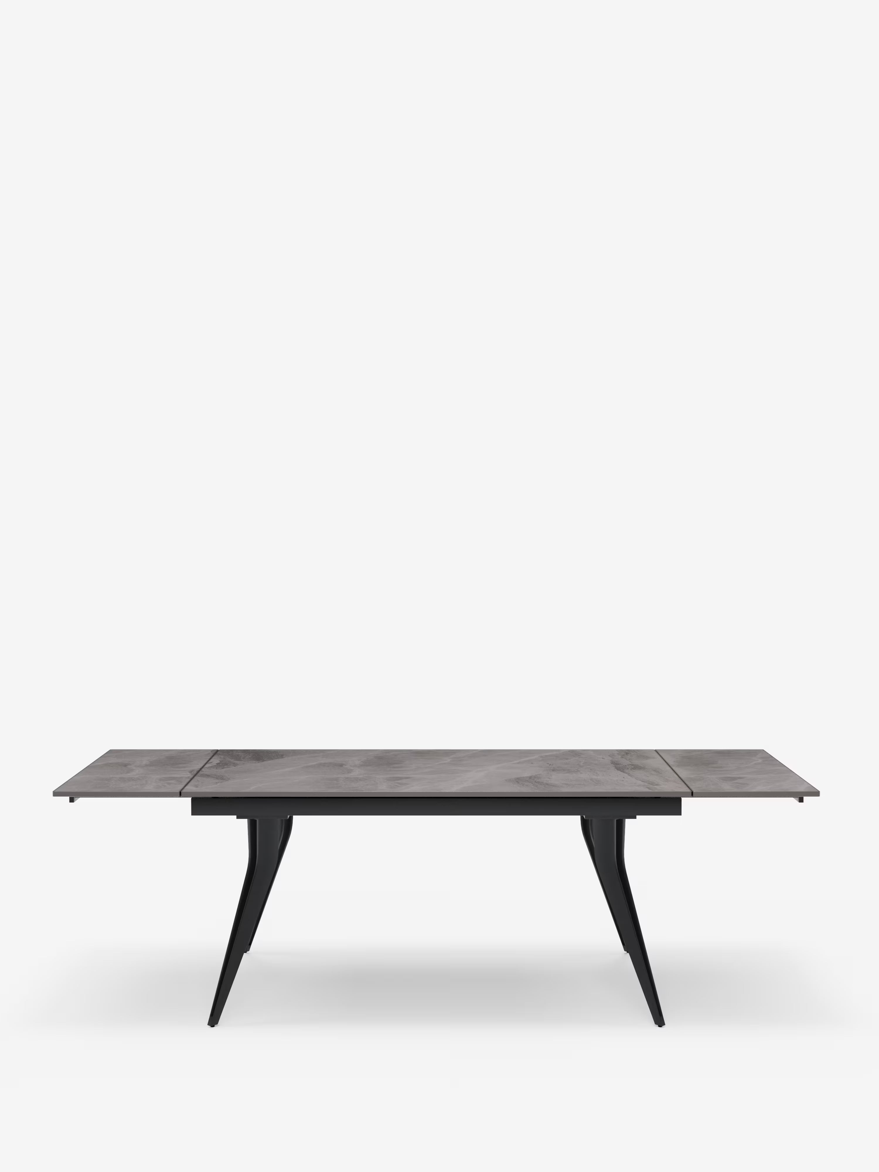 Thor Extendable table with grey marble effect – black metal base 160 (240) x 90 cm