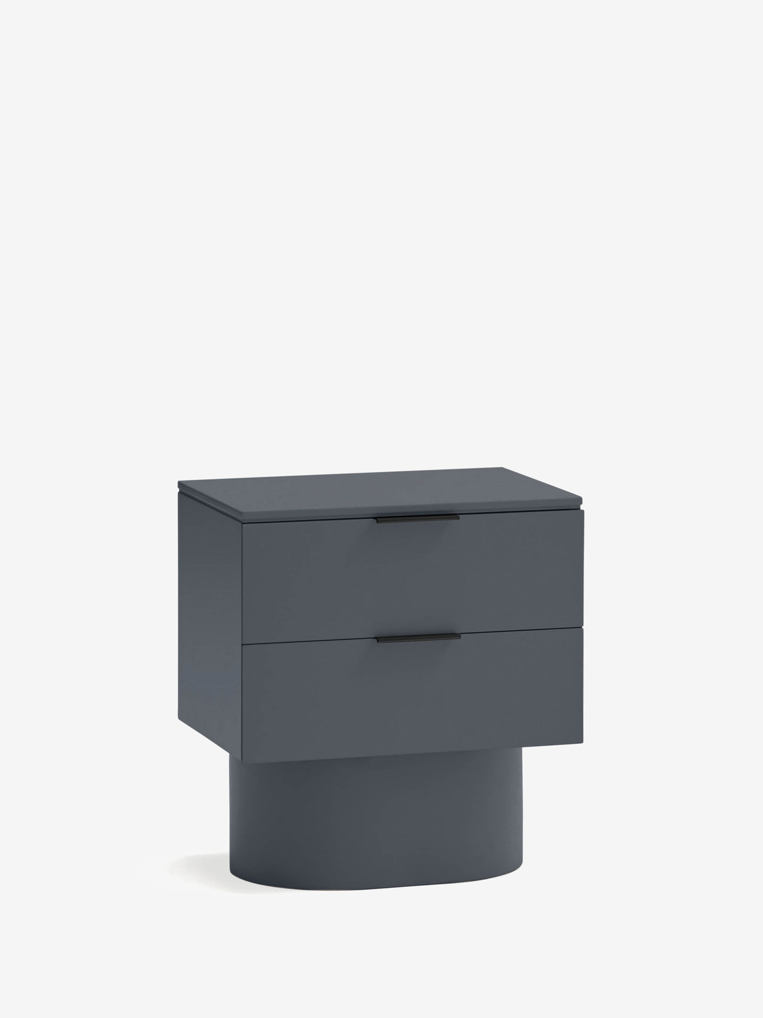 Totem comodino in legno mdf antracite - design moderno 2 cassetti 50 x 55 cm