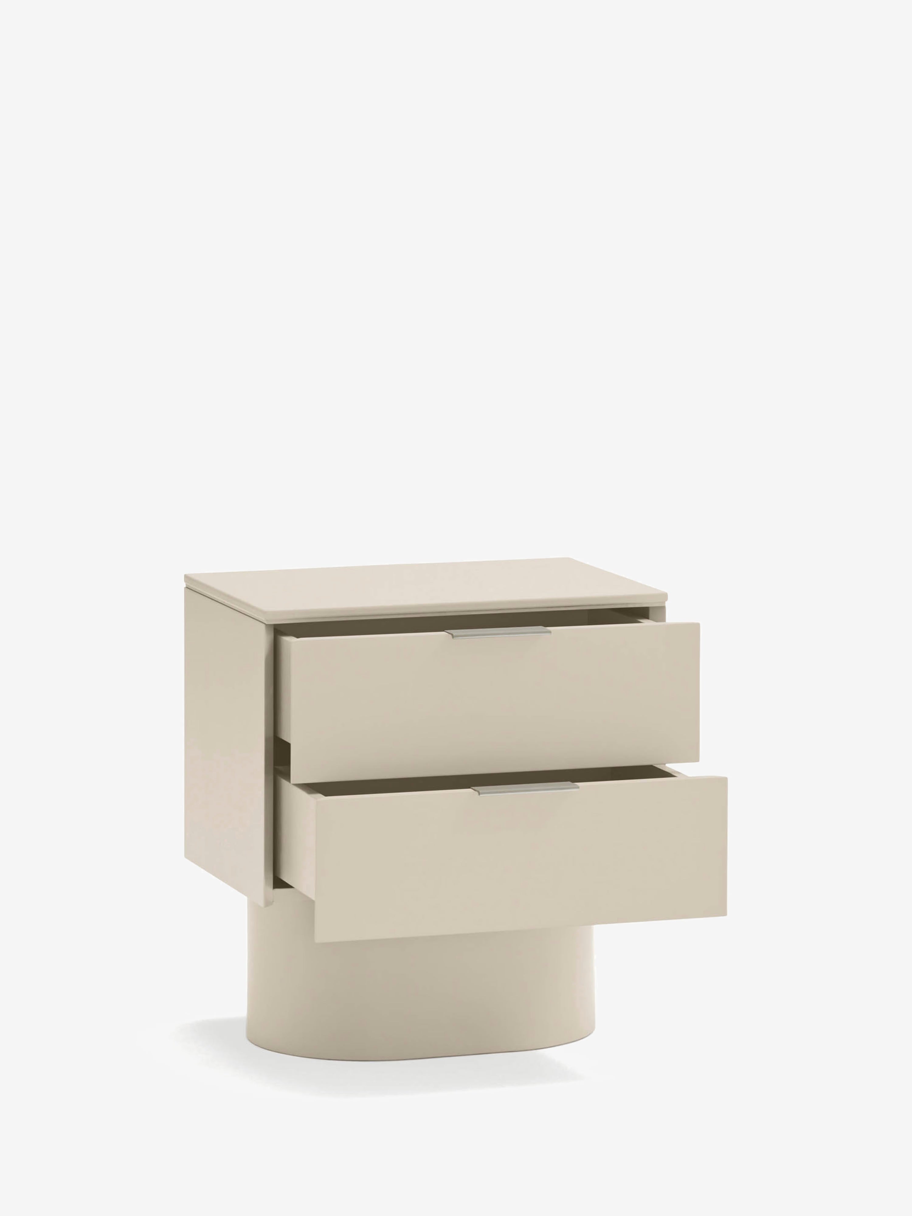 Totem comodino beige sabbia - design moderno 2 cassetti 50 x 55 cm