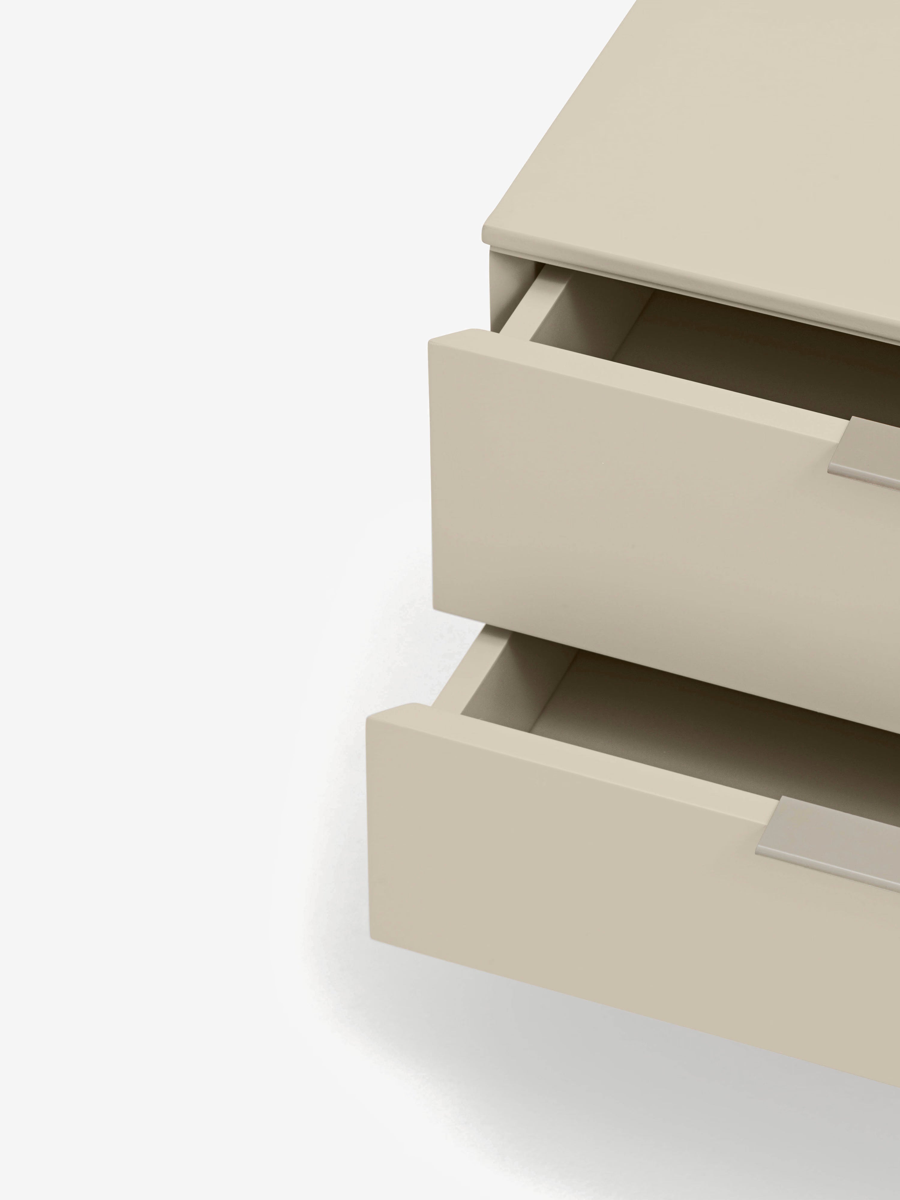 Totem comodino beige sabbia - design moderno 2 cassetti 50 x 55 cm