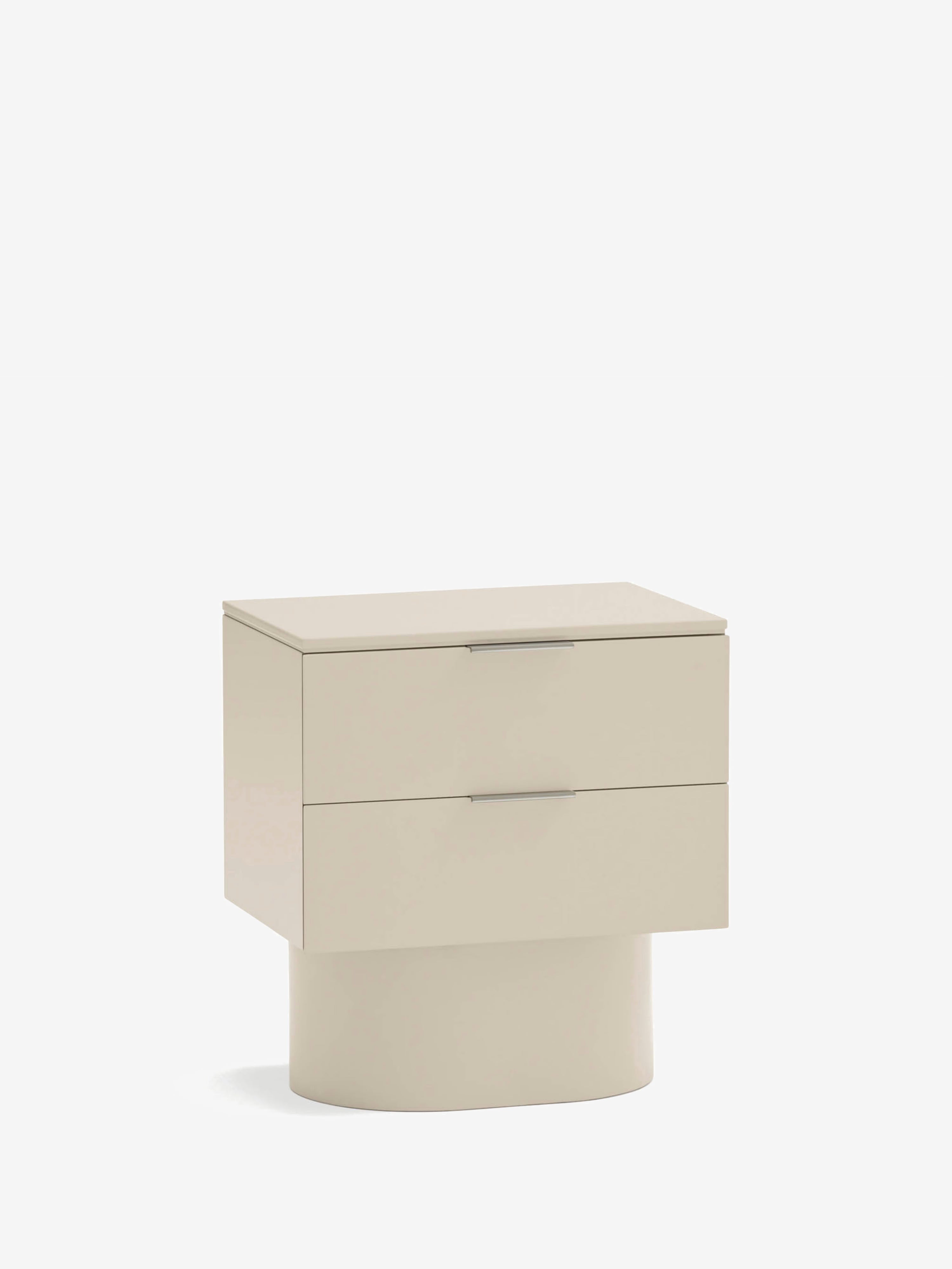 Totem comodino beige sabbia - design moderno 2 cassetti 50 x 55 cm