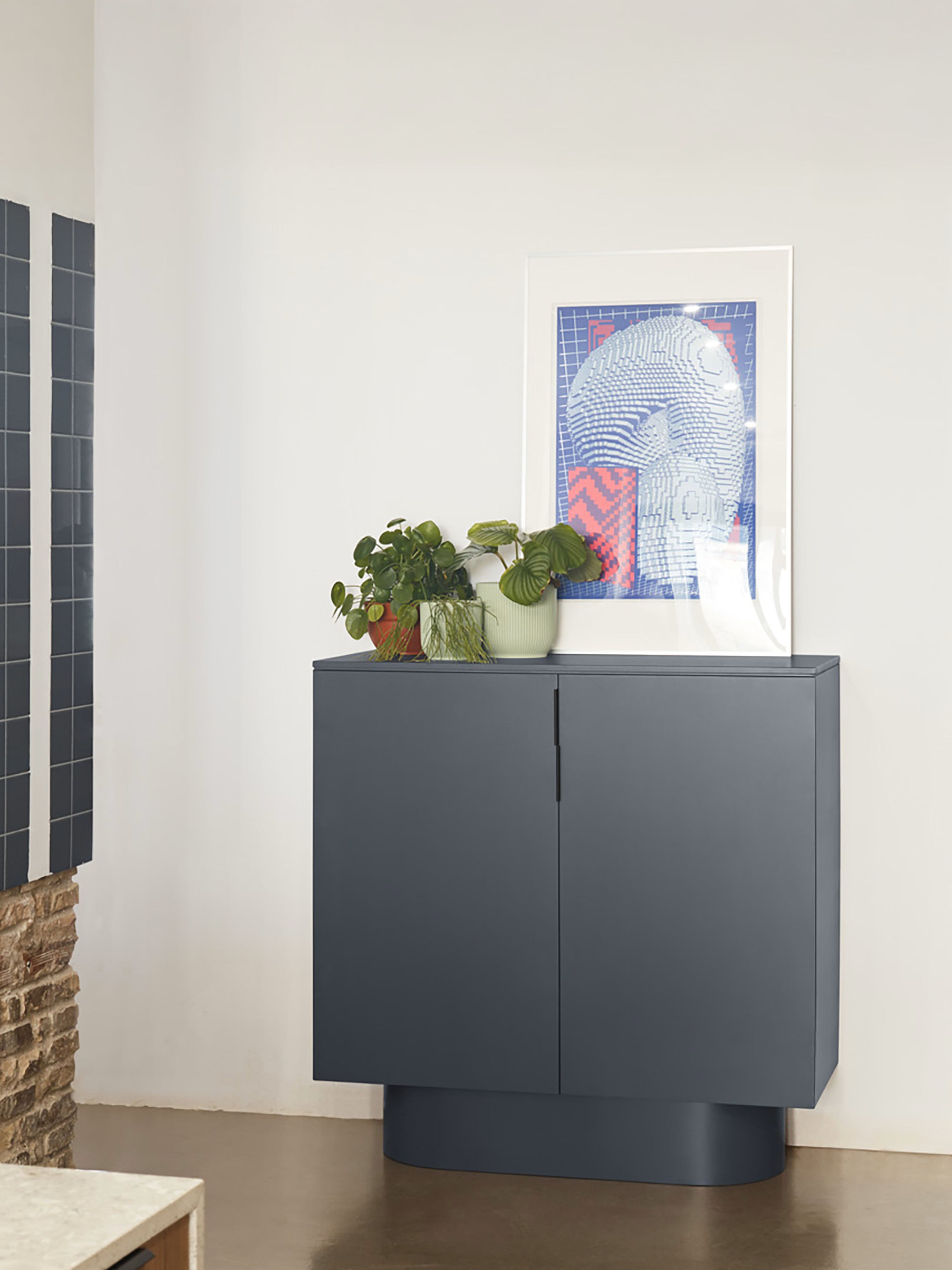 Totem aparador alto gris antracita - aparador de diseño 110 x 114 cm