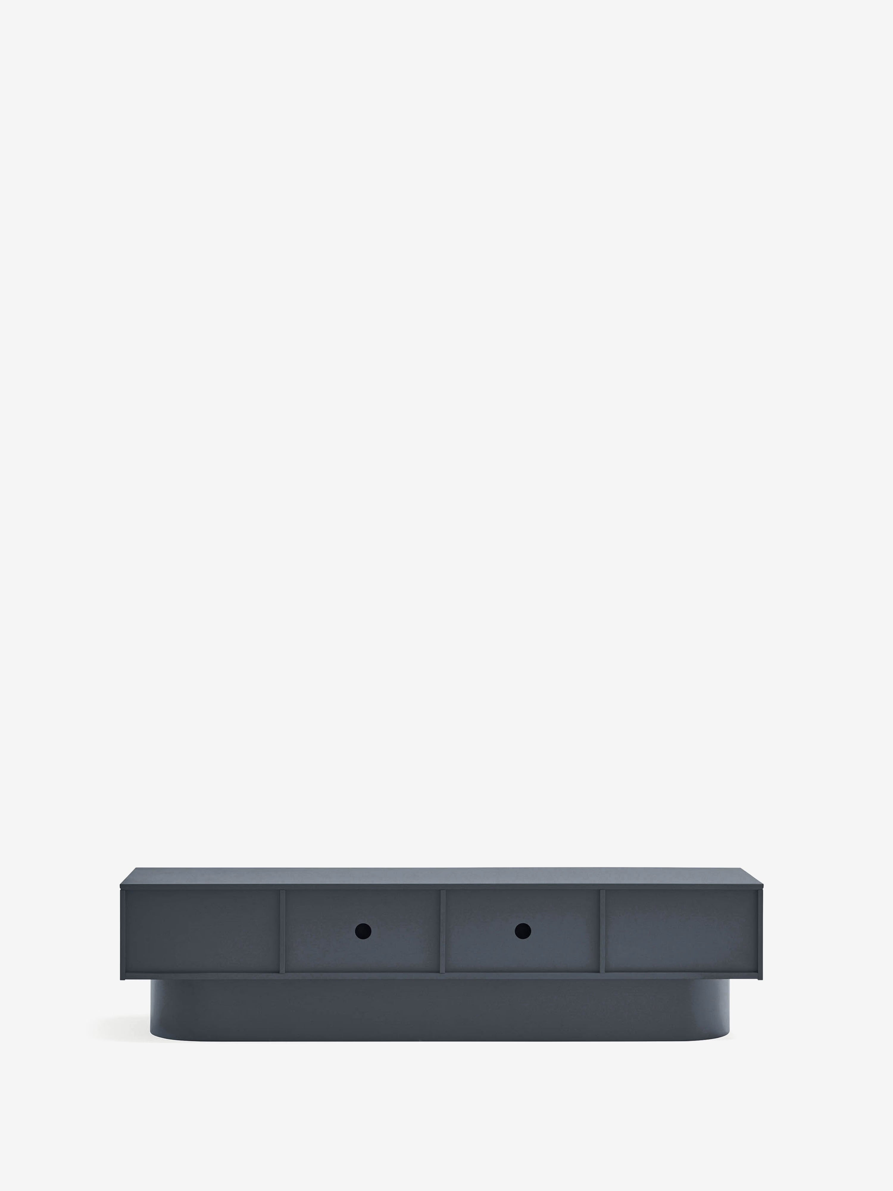 Totem mueble de TV de 4 puertas en MDF gris antracita 200 x 50 cm